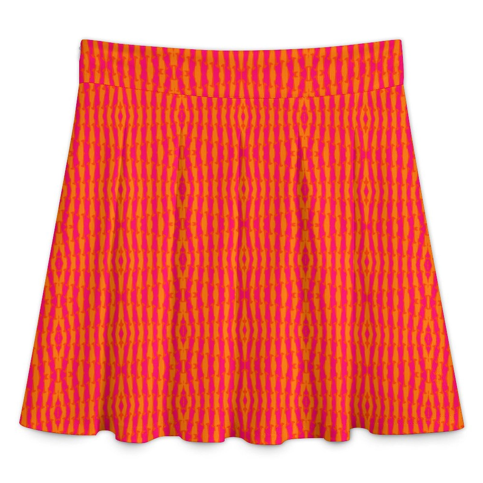 Bohemian ornamental hot pink & orange All Over Print Skater Skirt