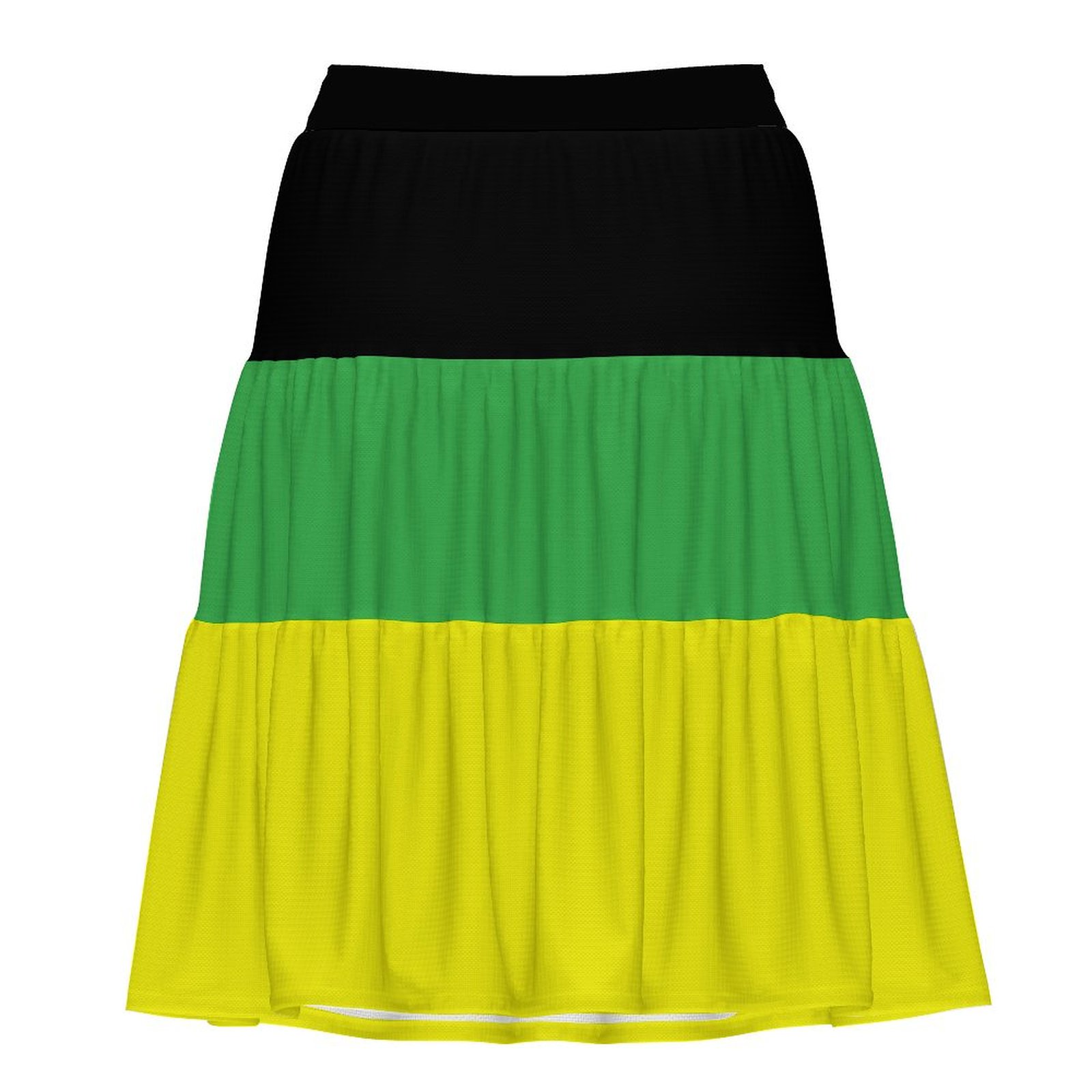 black yellow and green folded skirt Custom Three-Tiered Skirt Custom Three-Tiered Skirt