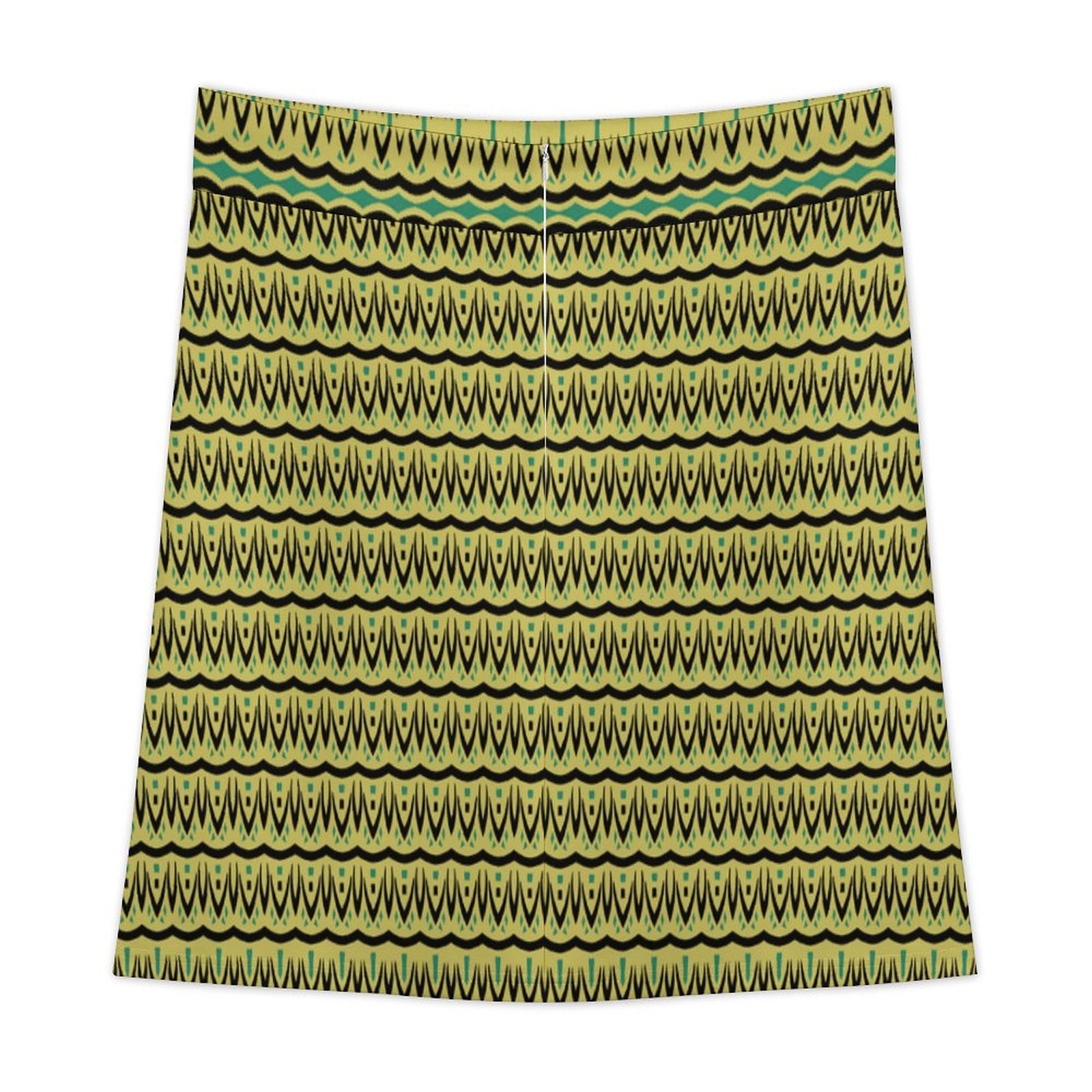 tribal beige cyan & black Women's All Over Print Skirt (BTQ1)