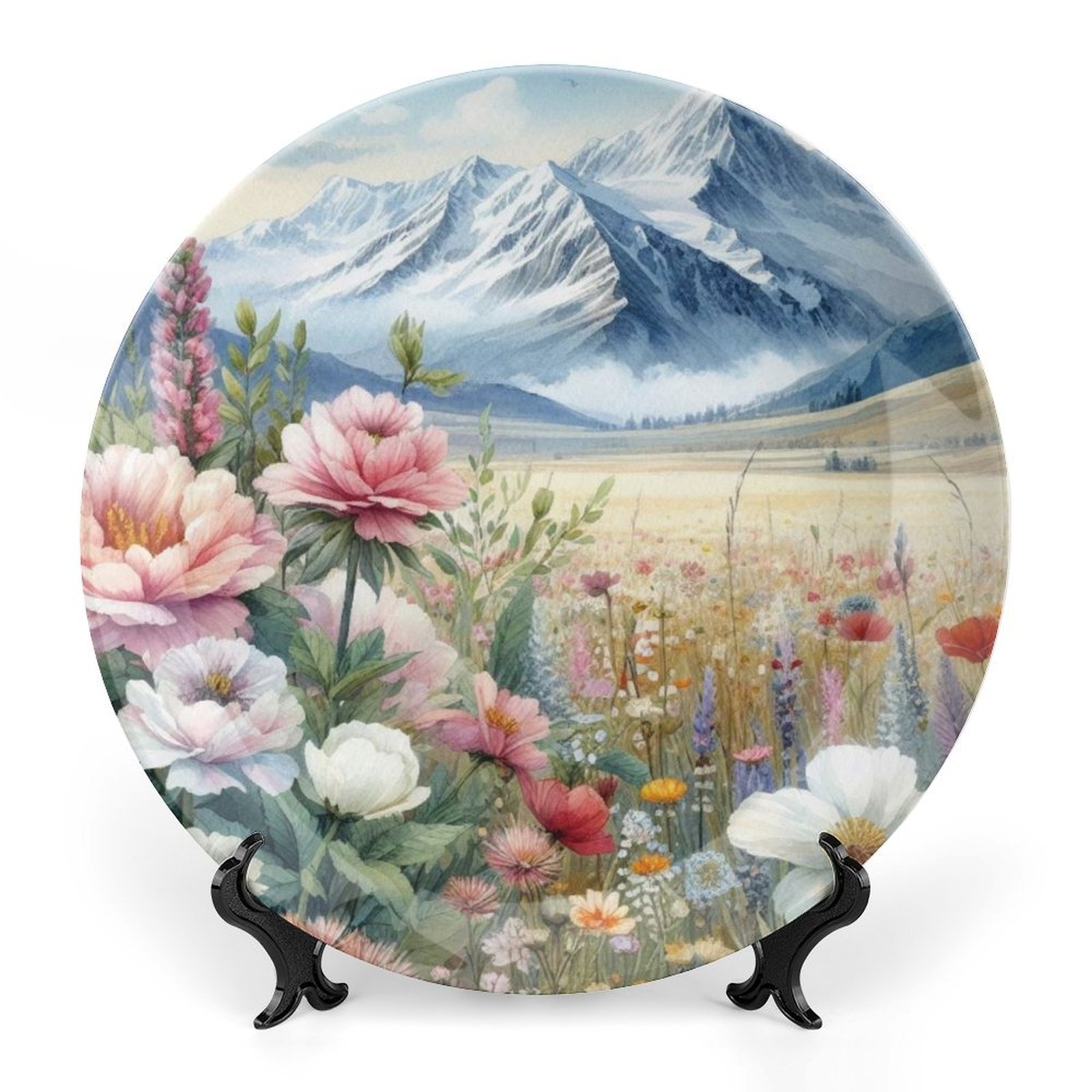 Floral Mountain Side Bone China decorative plate