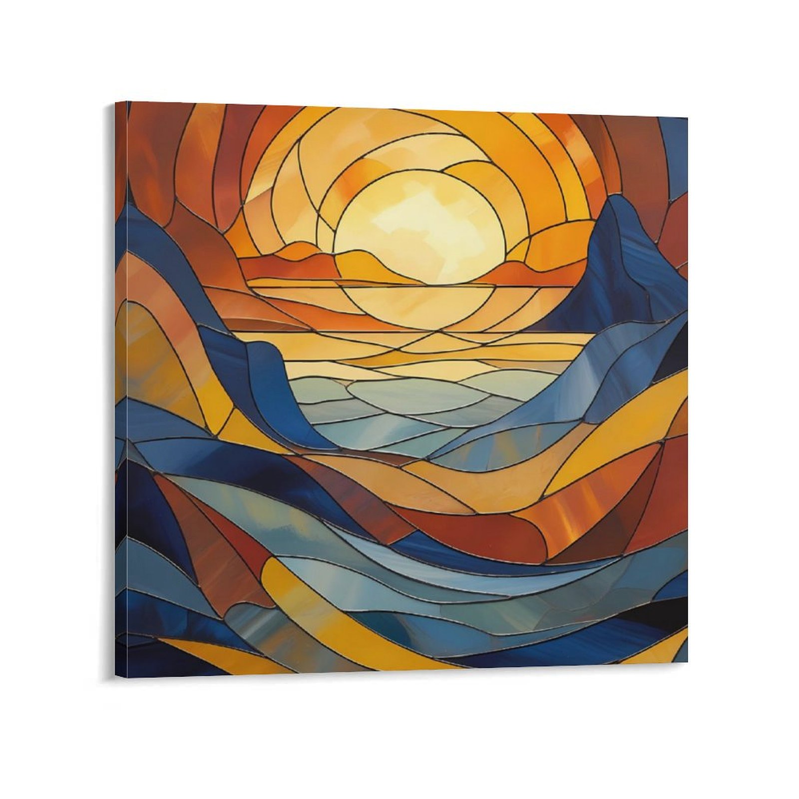 Sunlit Horizon: Stained Glass Serenity
