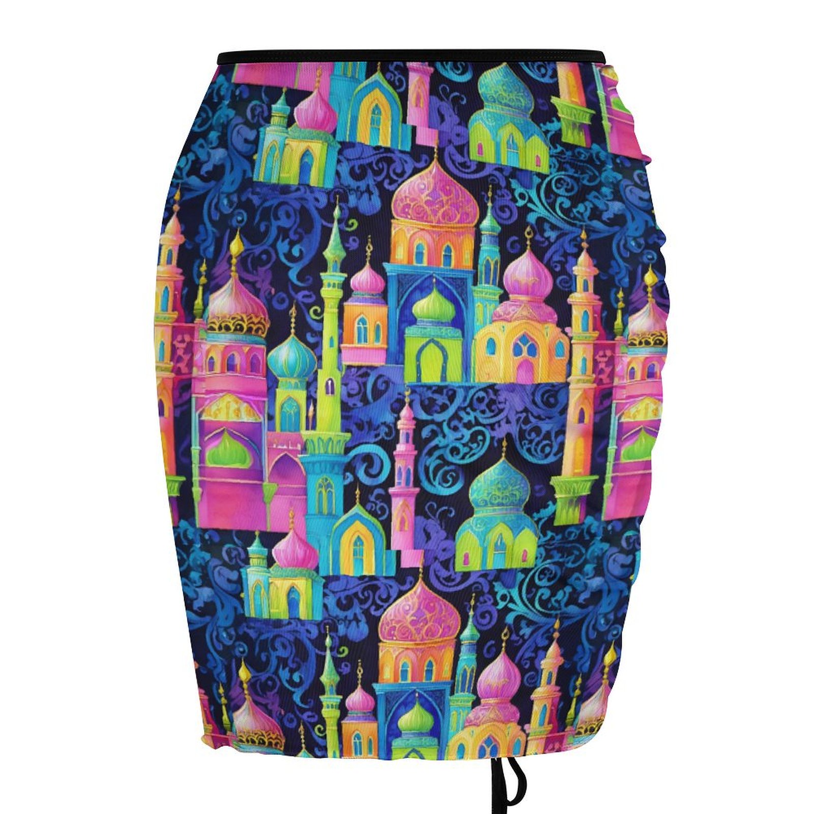Whimsical Moroccan Print Colorful Arabesque Pattern Beach skirt Beach Skirt