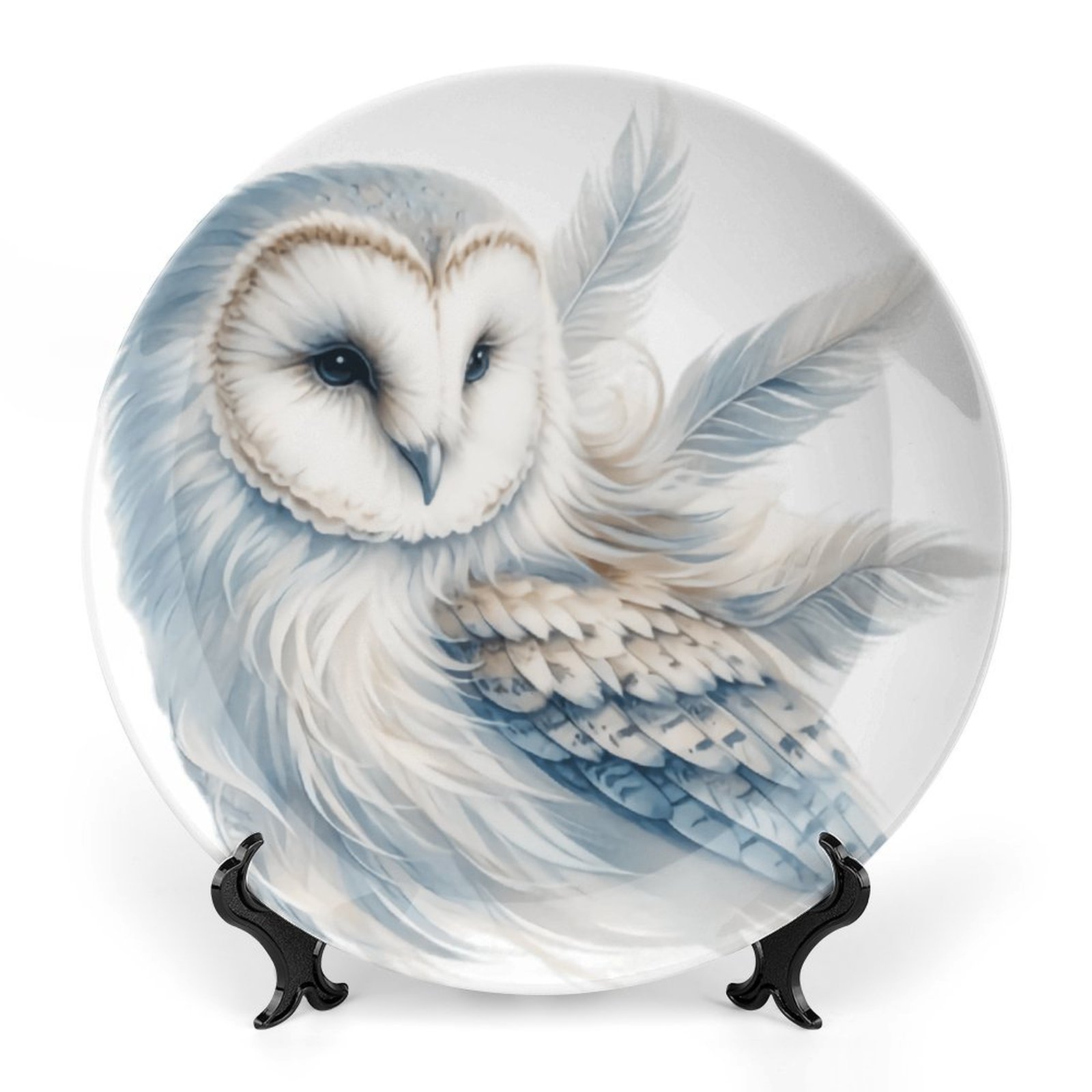 Watercolor Owl Bone China decorative plate