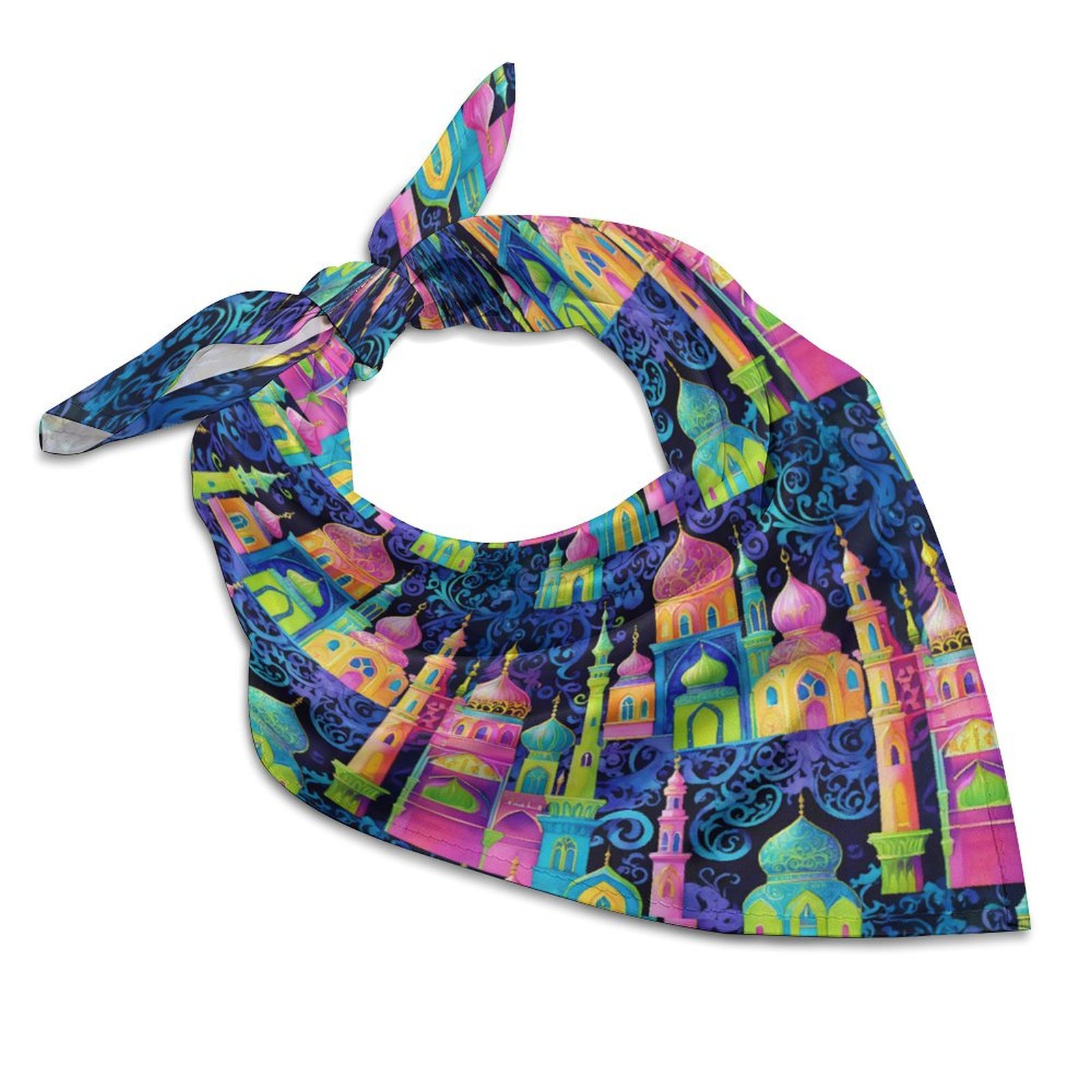 Whimsical Moroccan Print Colorful Arabesque PatternKerchief