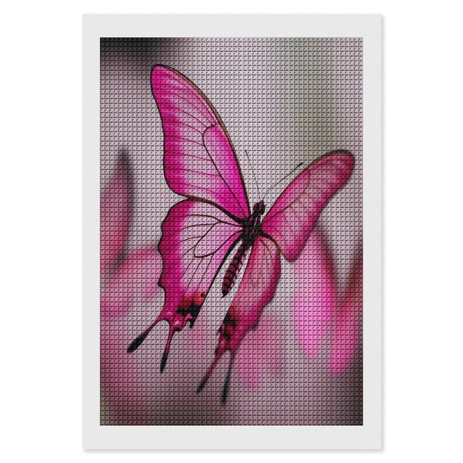 Pink Butterfly Diamond Art