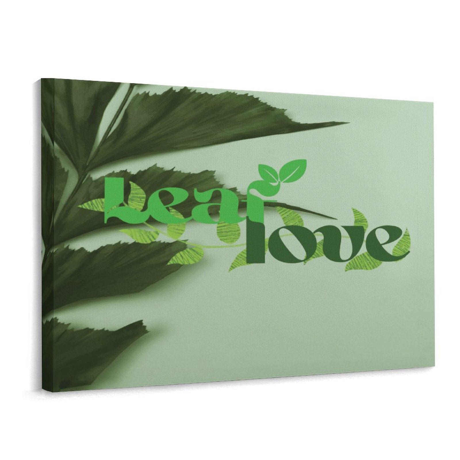 Hanging picture of green leaf