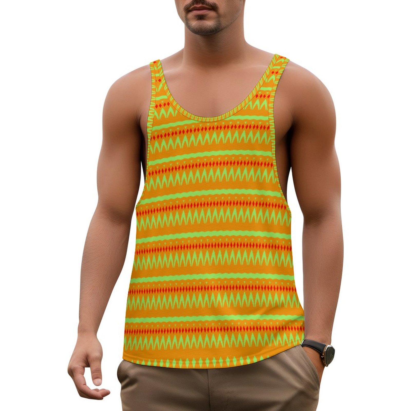 boho striped yellow cyan