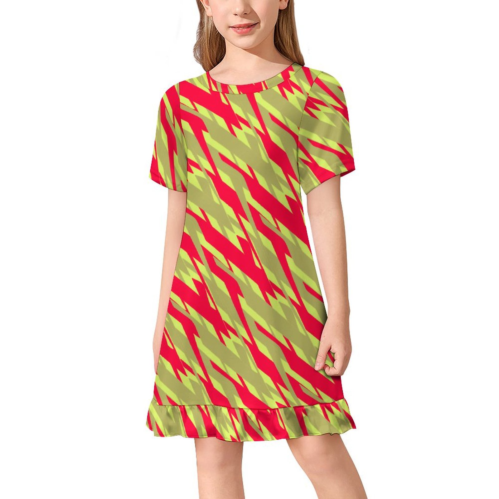 geometrical beige fuxia