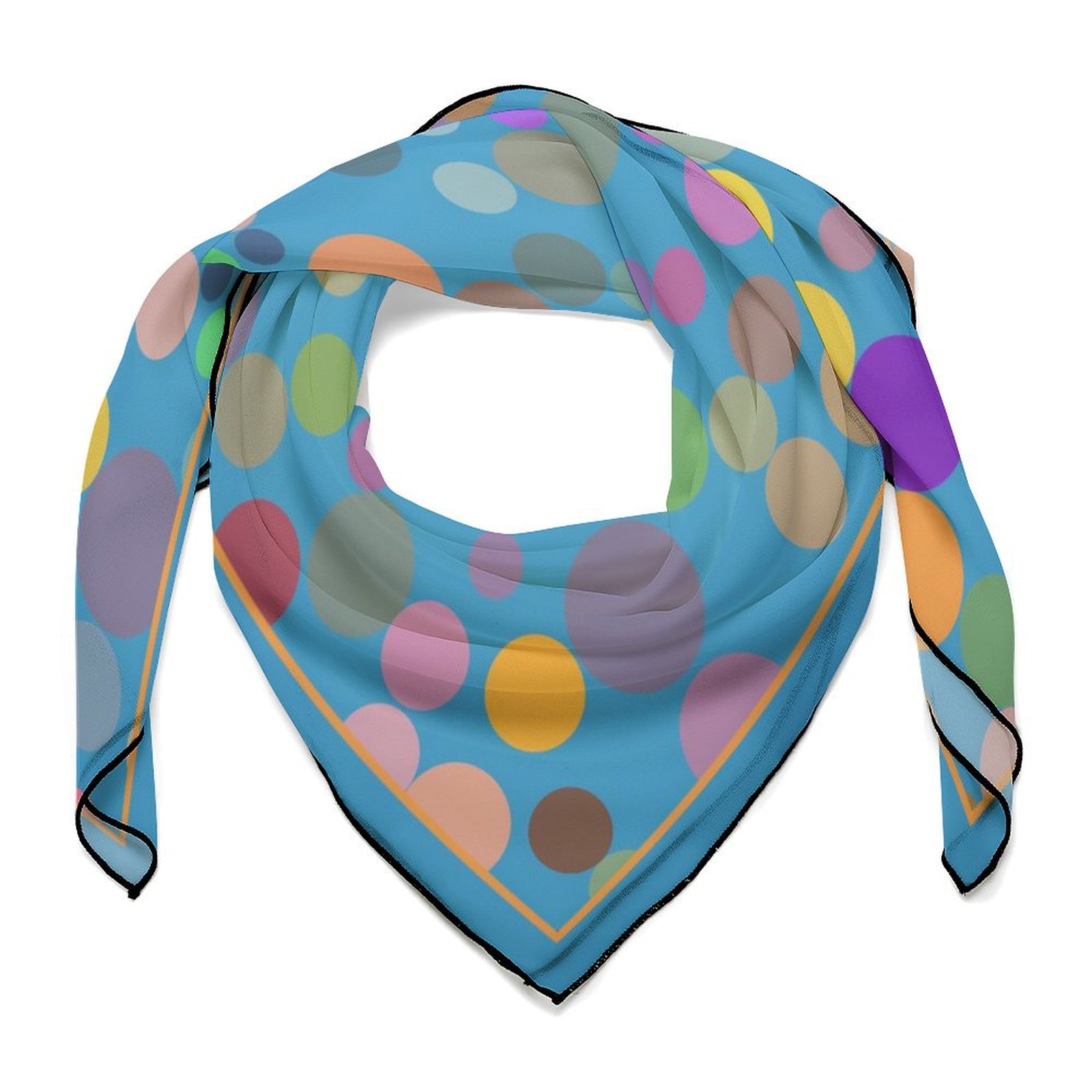 Colorful Dots on Blue Custom Scarf