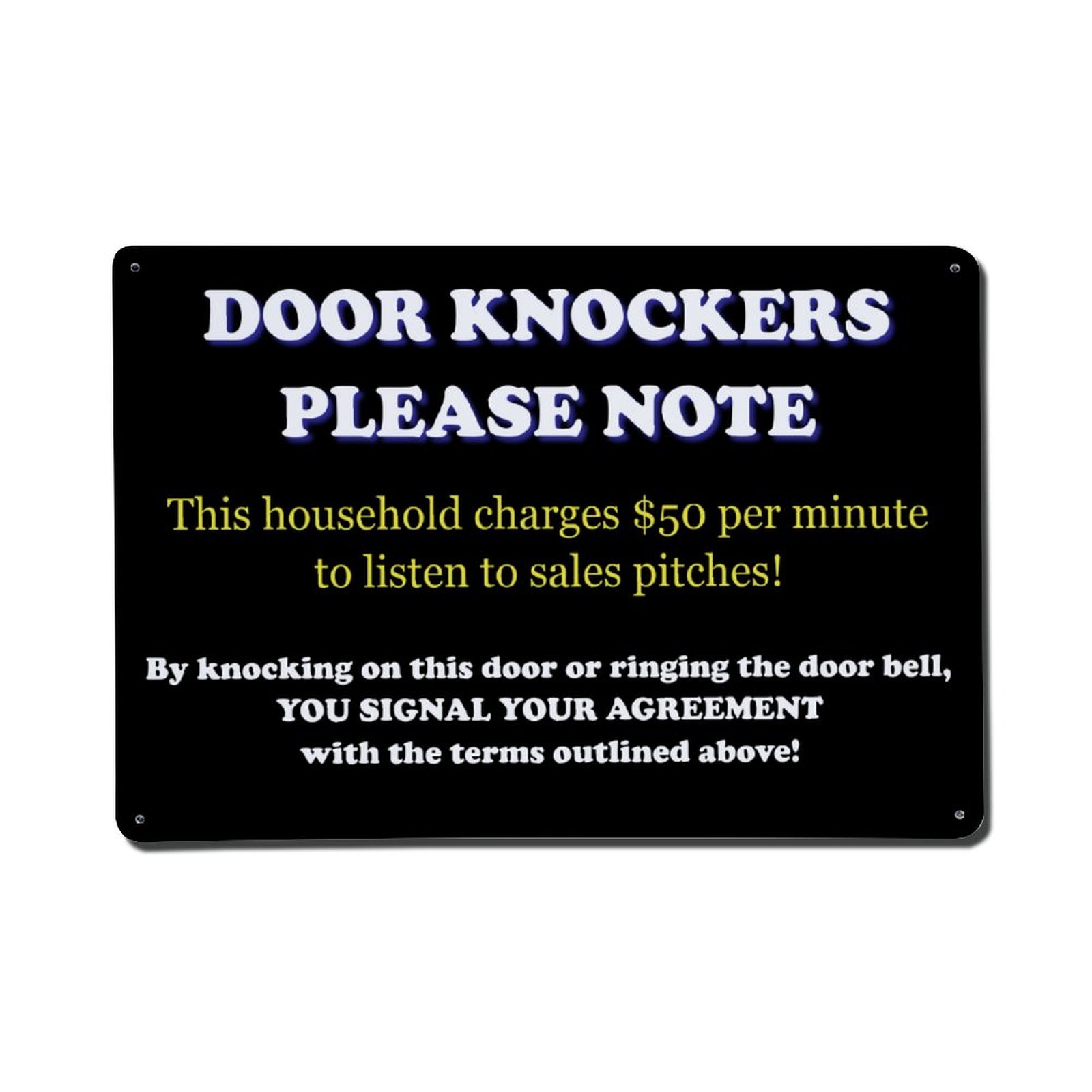 Door Knockers Please Note