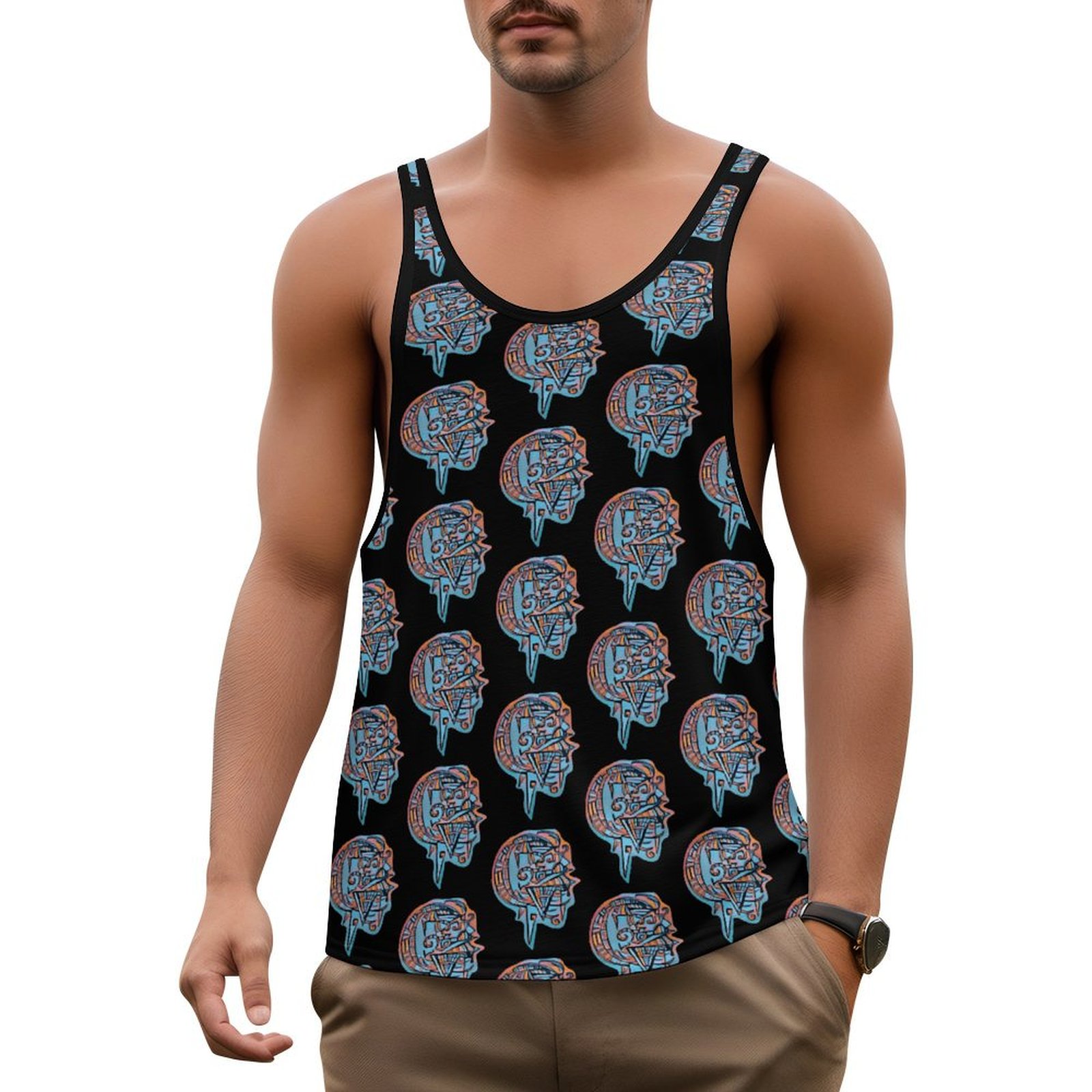 psychedelic melting skull