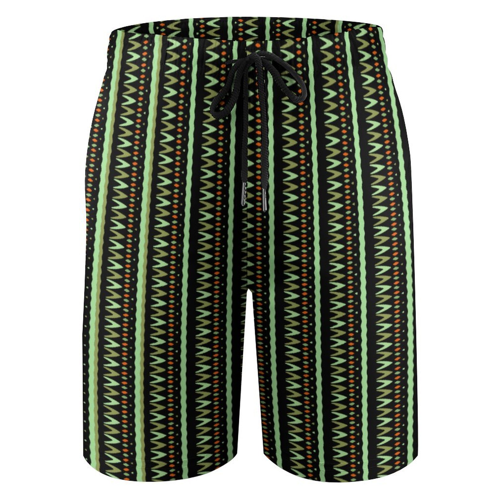 boho striped black orange aquamarine