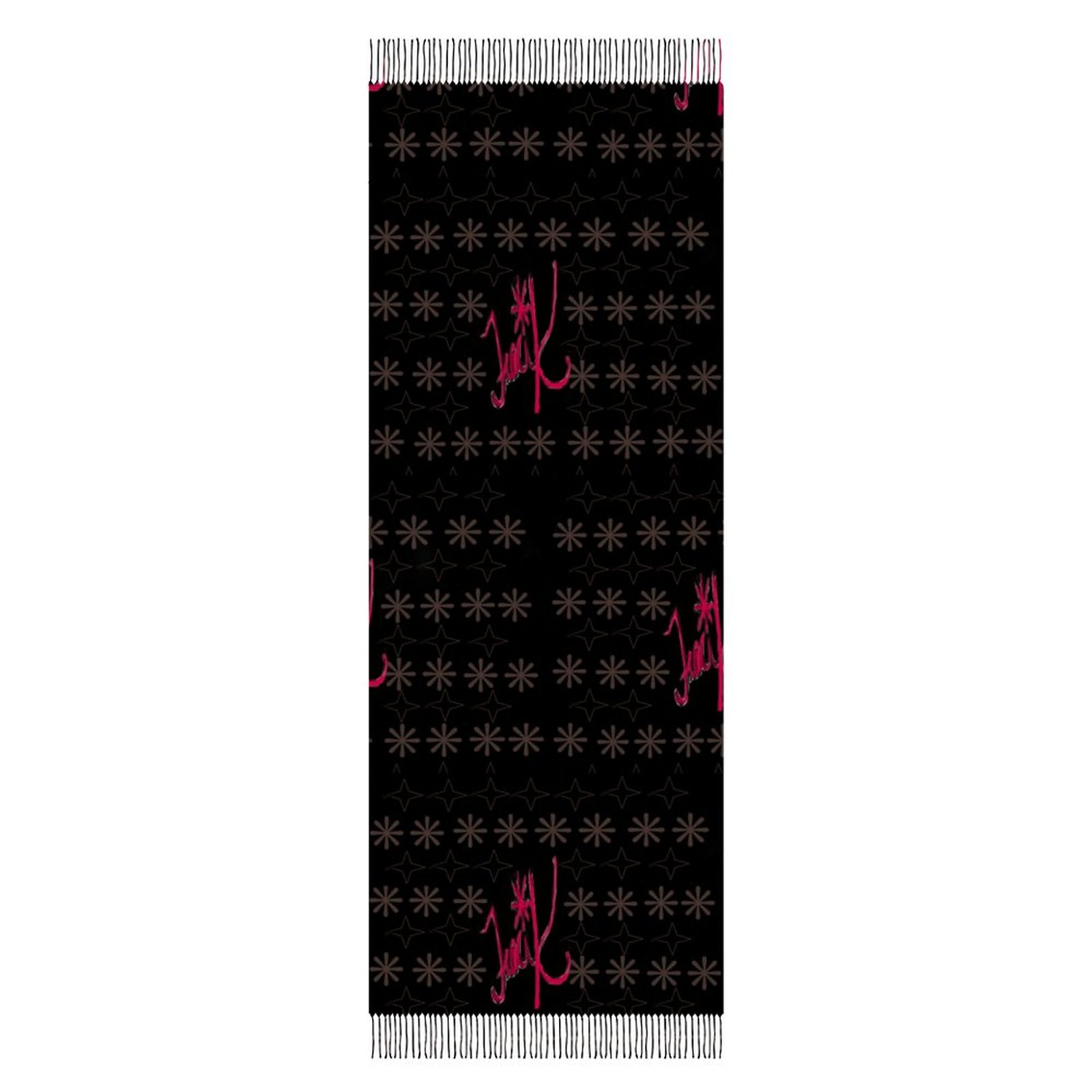 Traci K Signatured Black/Red Tassel scarf