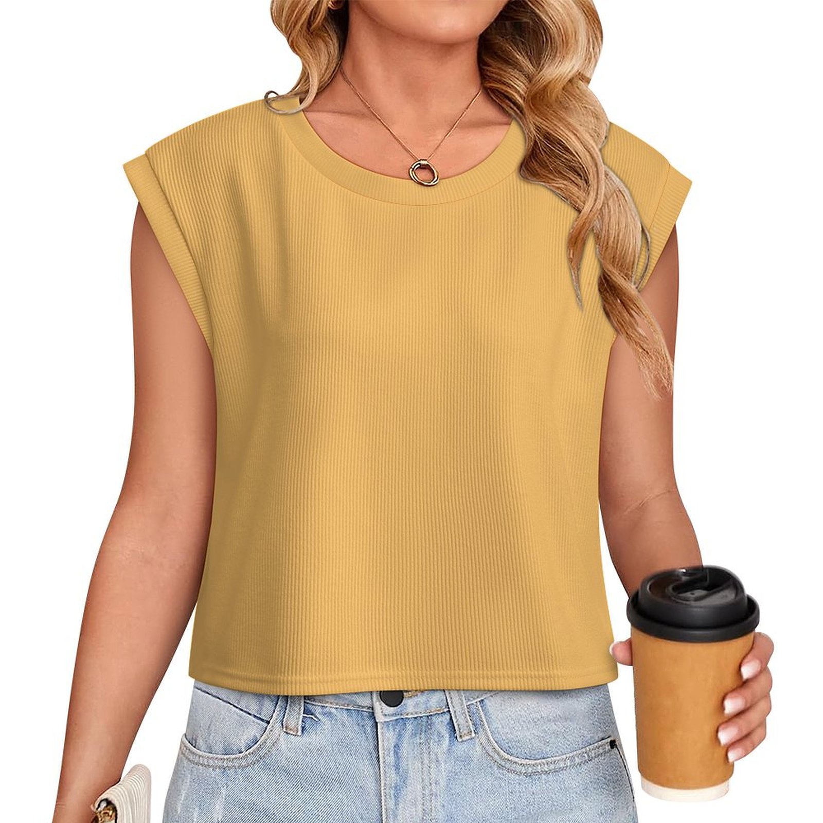 Fine Orange Women's knitted vest