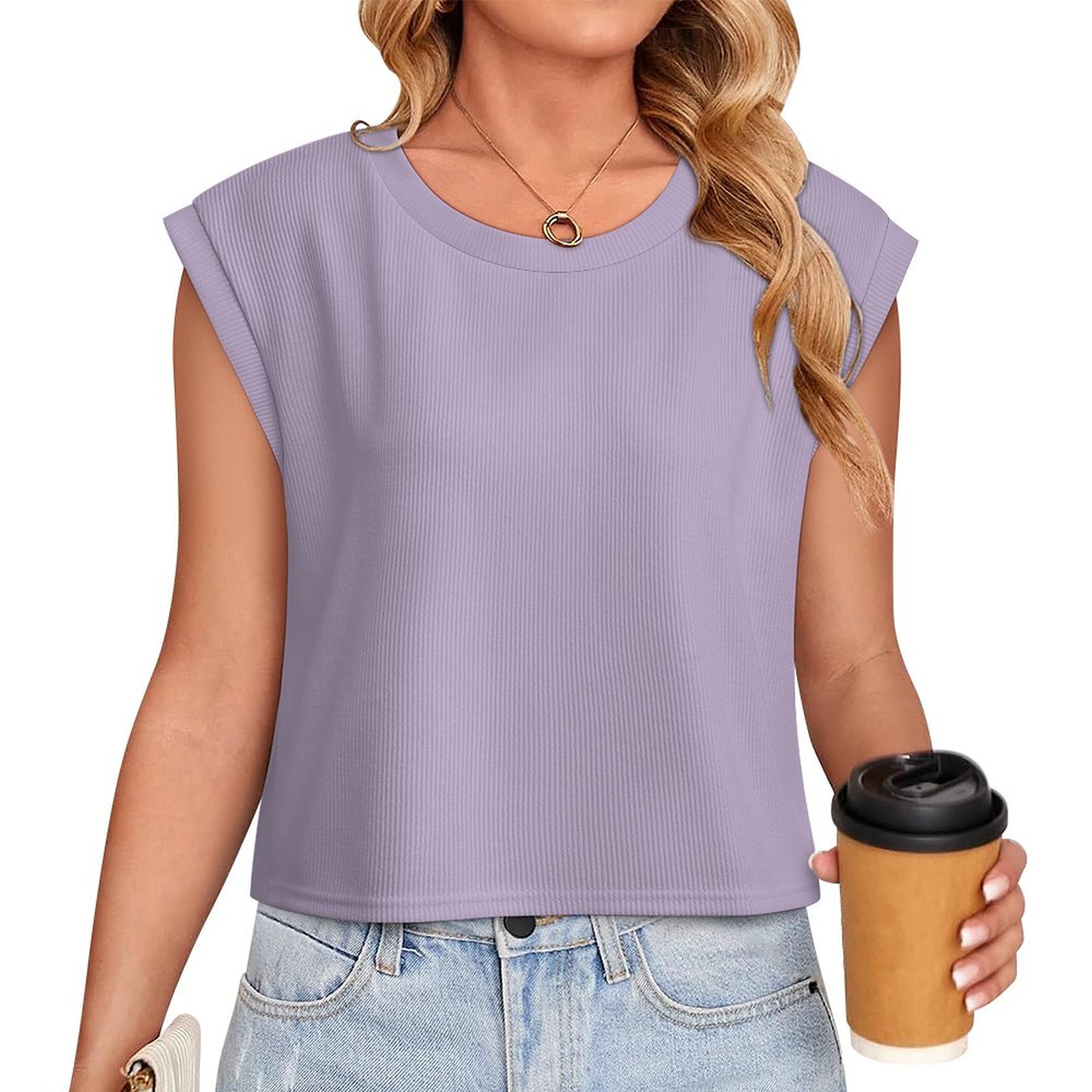 Fine Lilac Women's knitted vest