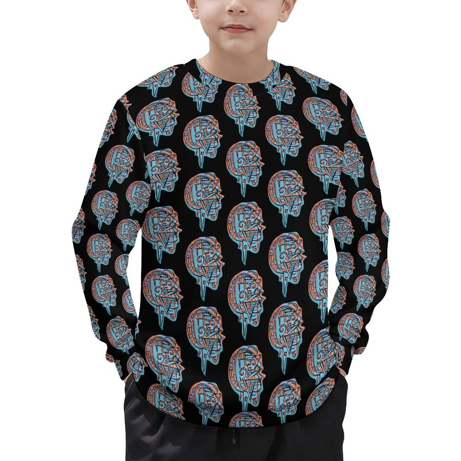 psychedelic melting skull