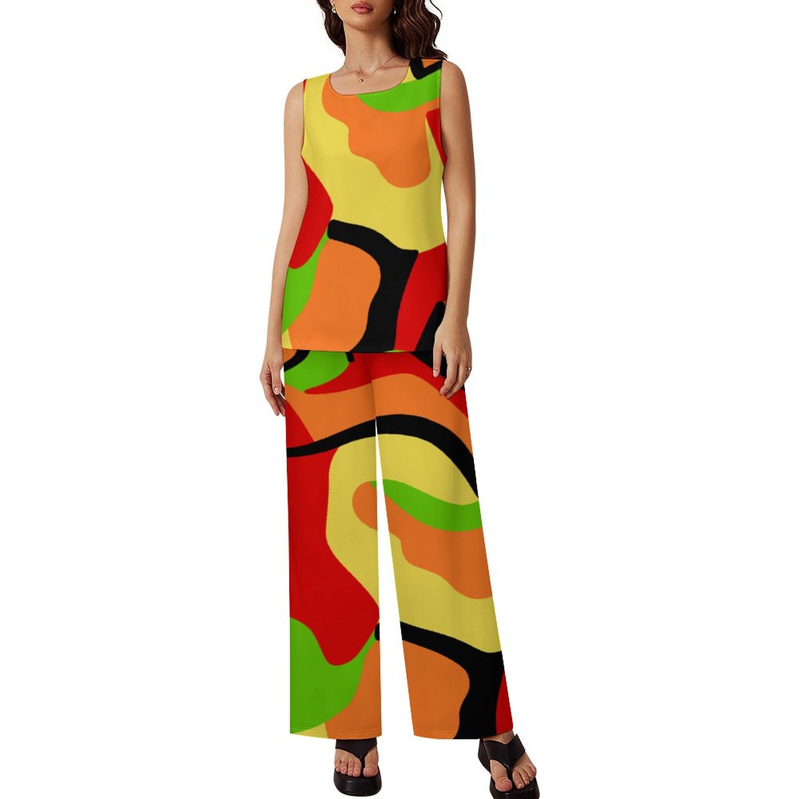 2PC CHIFFON PANT SET