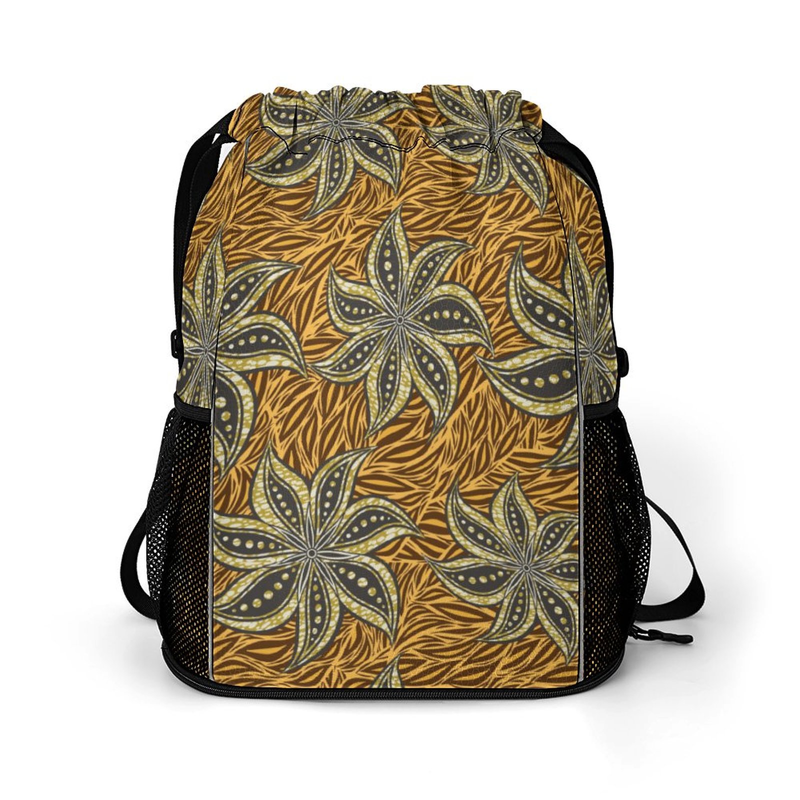 African Floral Abstract Batik Motive Sports belt pocket