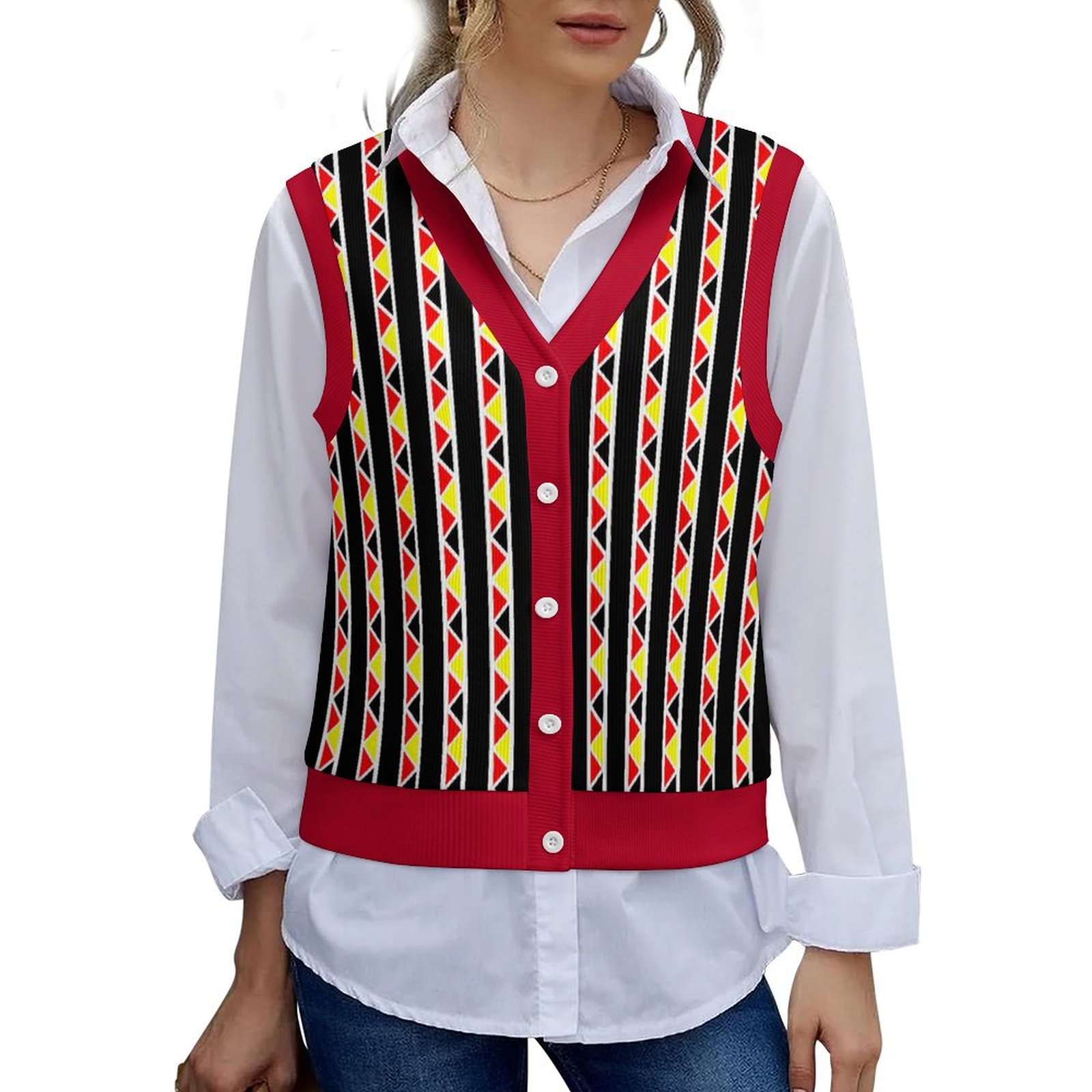 Kente Stripes Red Rimmed