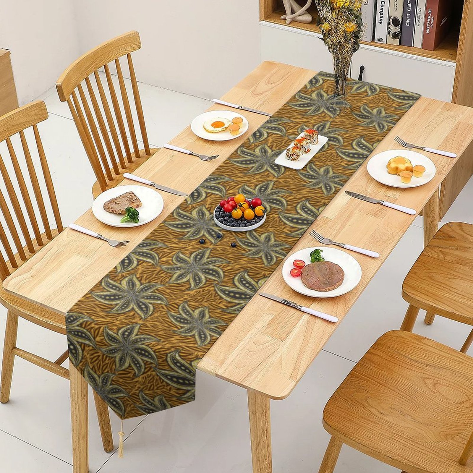 African Floral Abstract Batik Motive