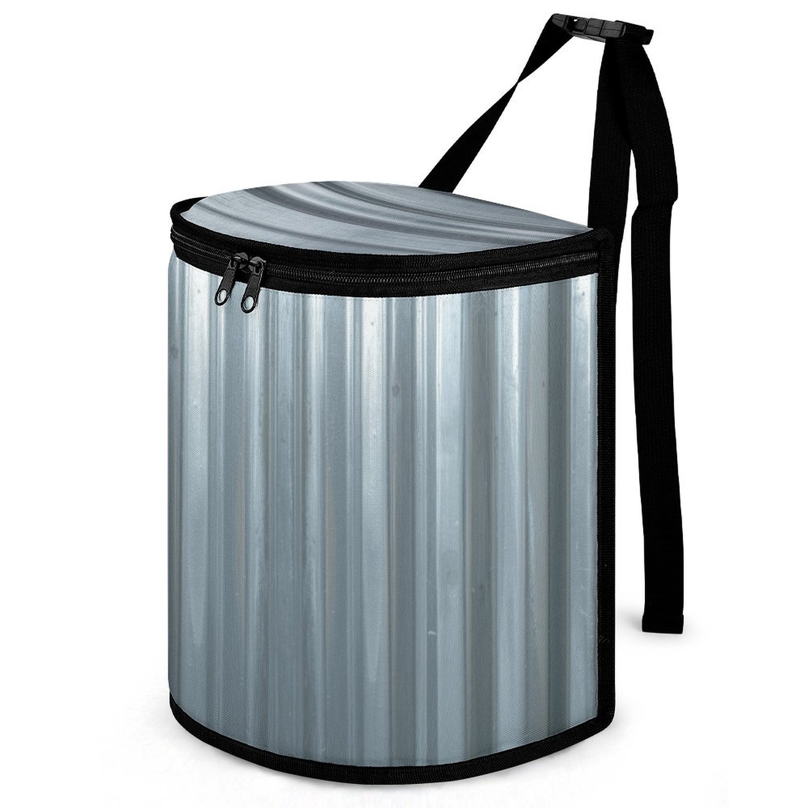 Galvanized Steel Trash Can Print Car Garbage Bin