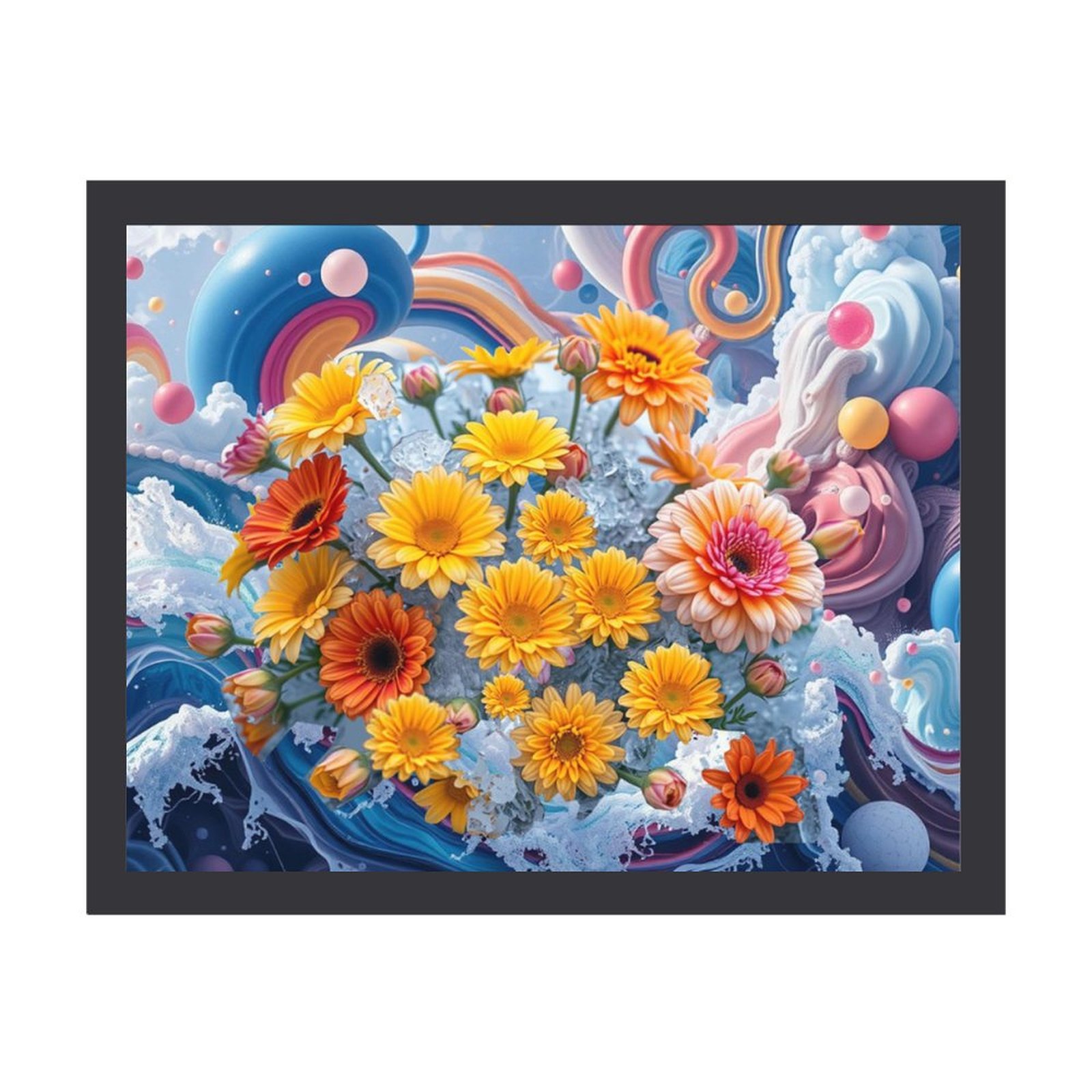 Flowers and Ocean Waves