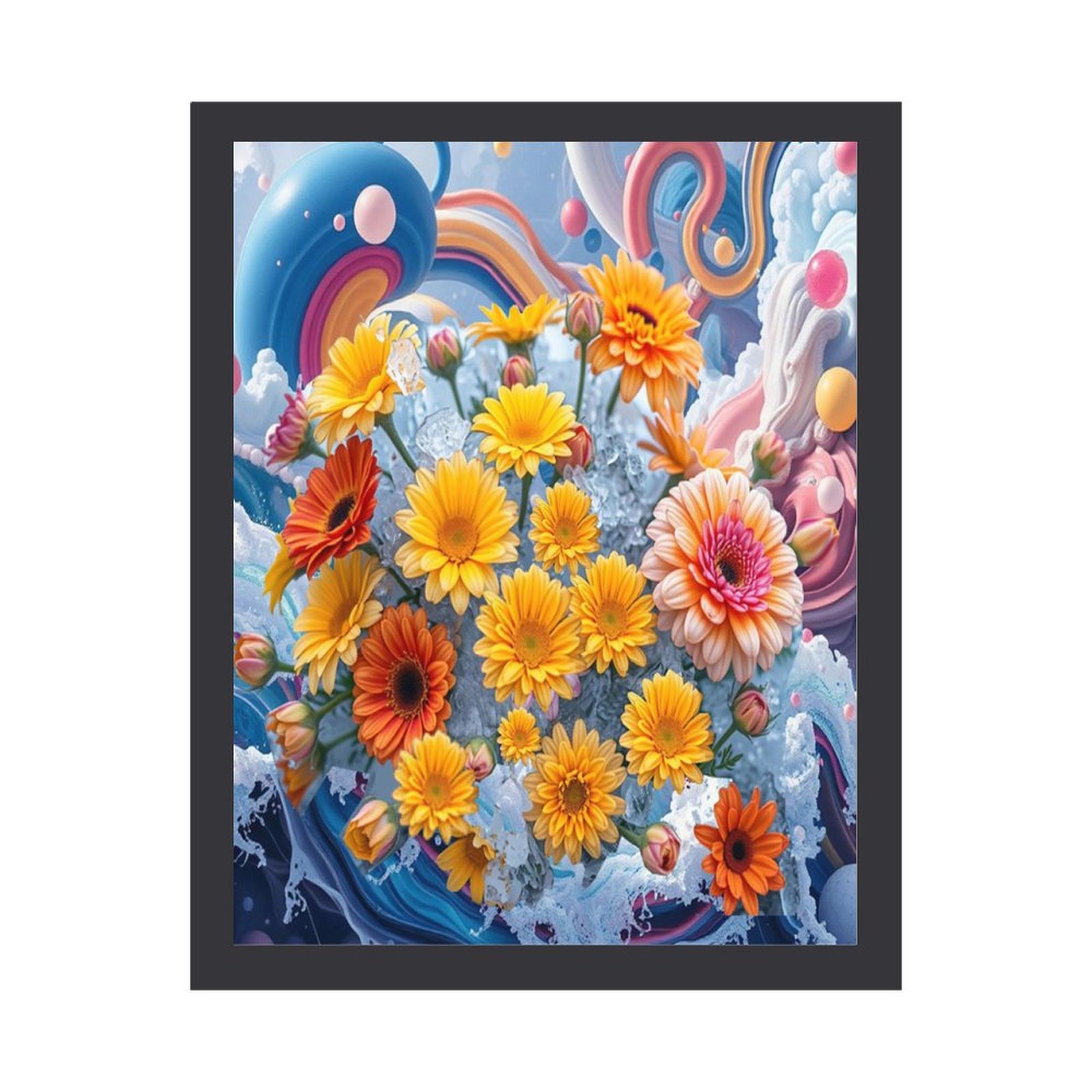 Flowers and Ocean Waves