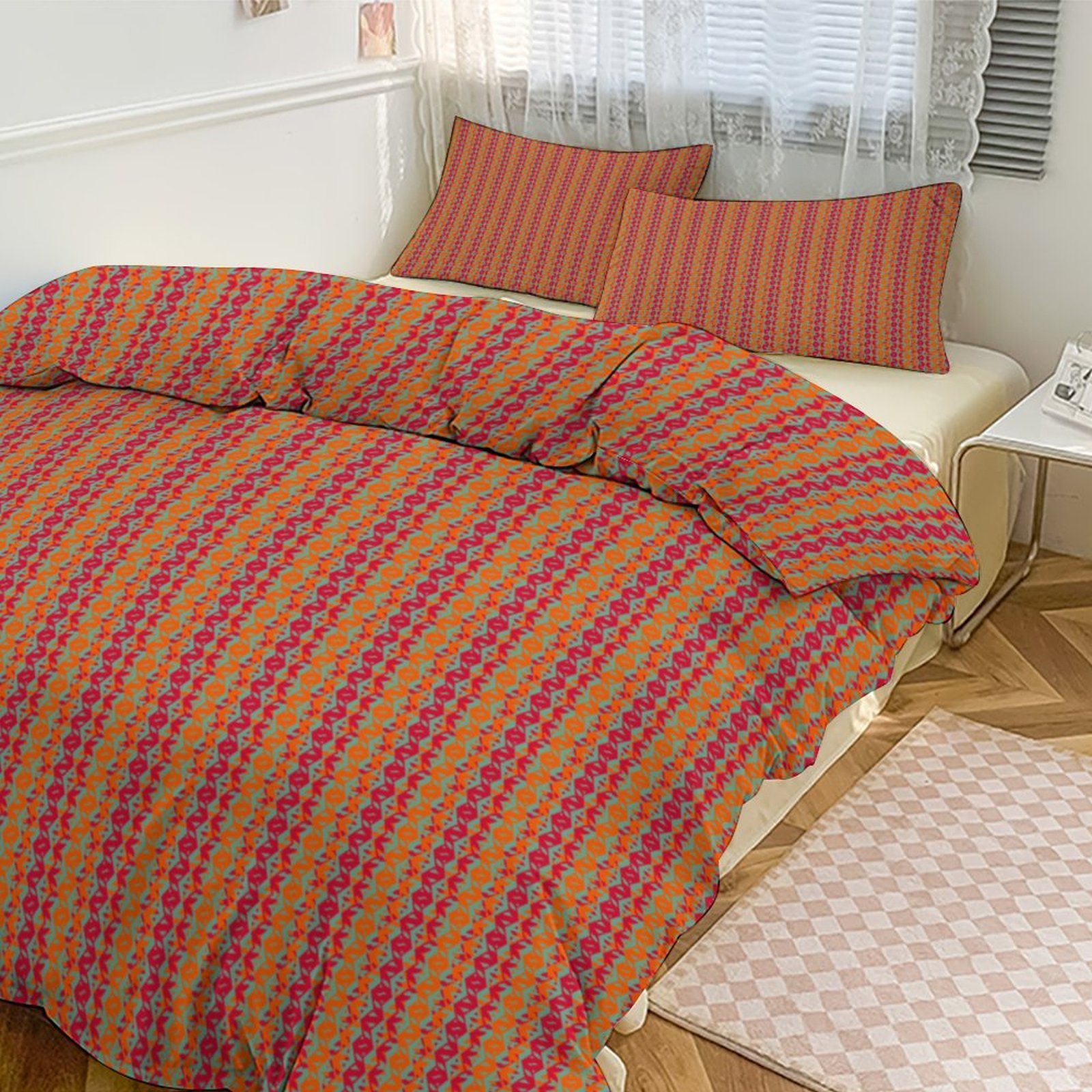 eclectic striped pink orange