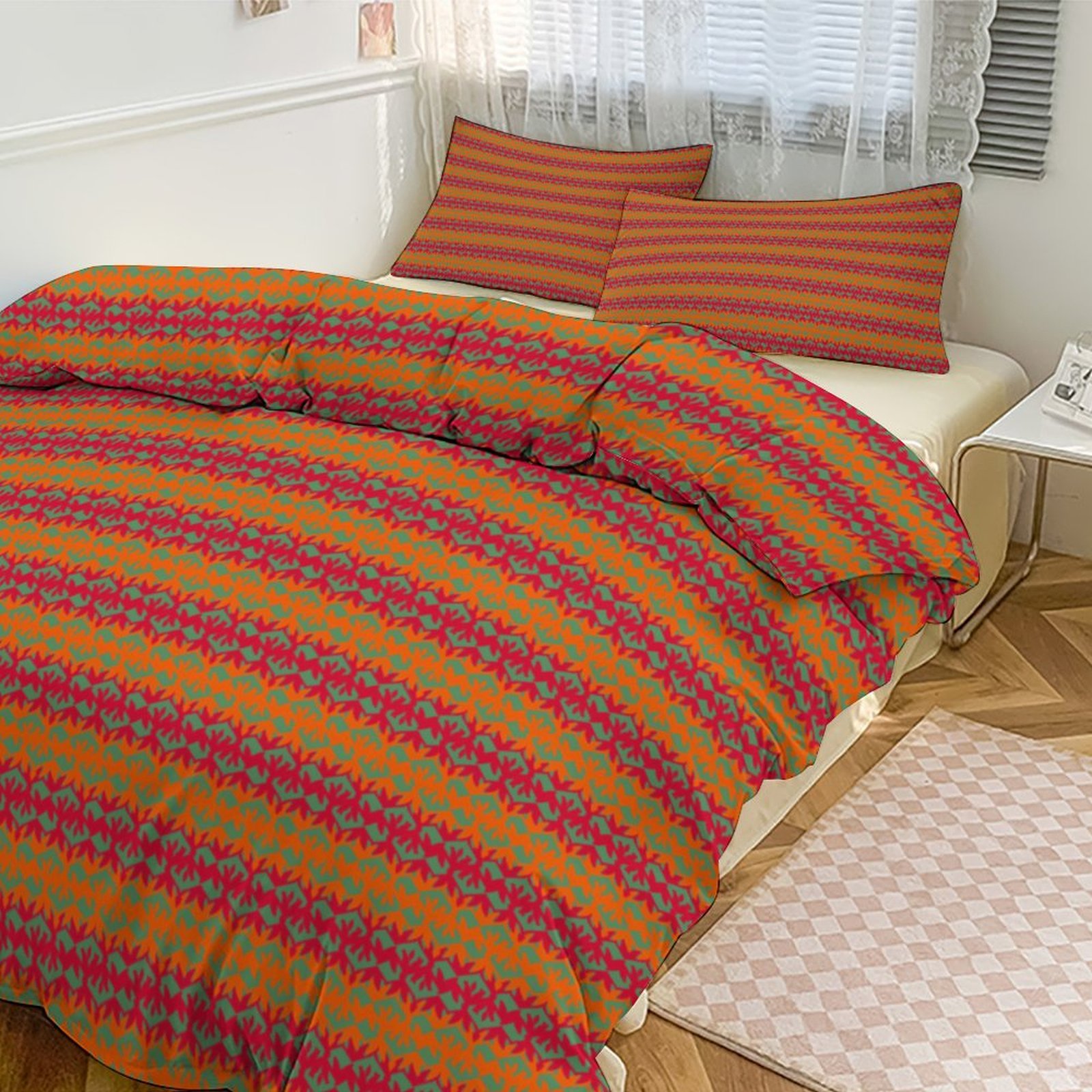 eclectic striped pink orange