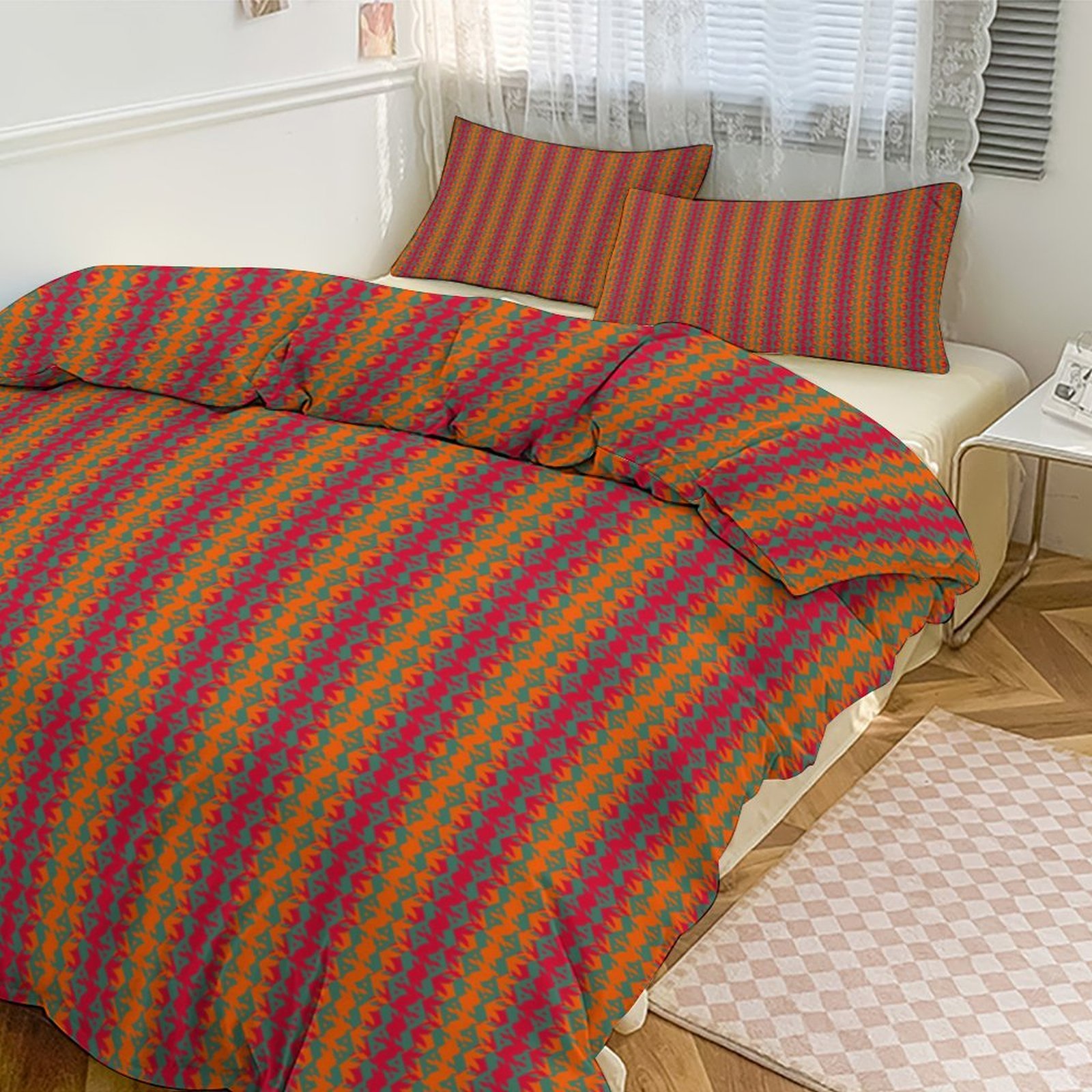 eclectic striped pink orange