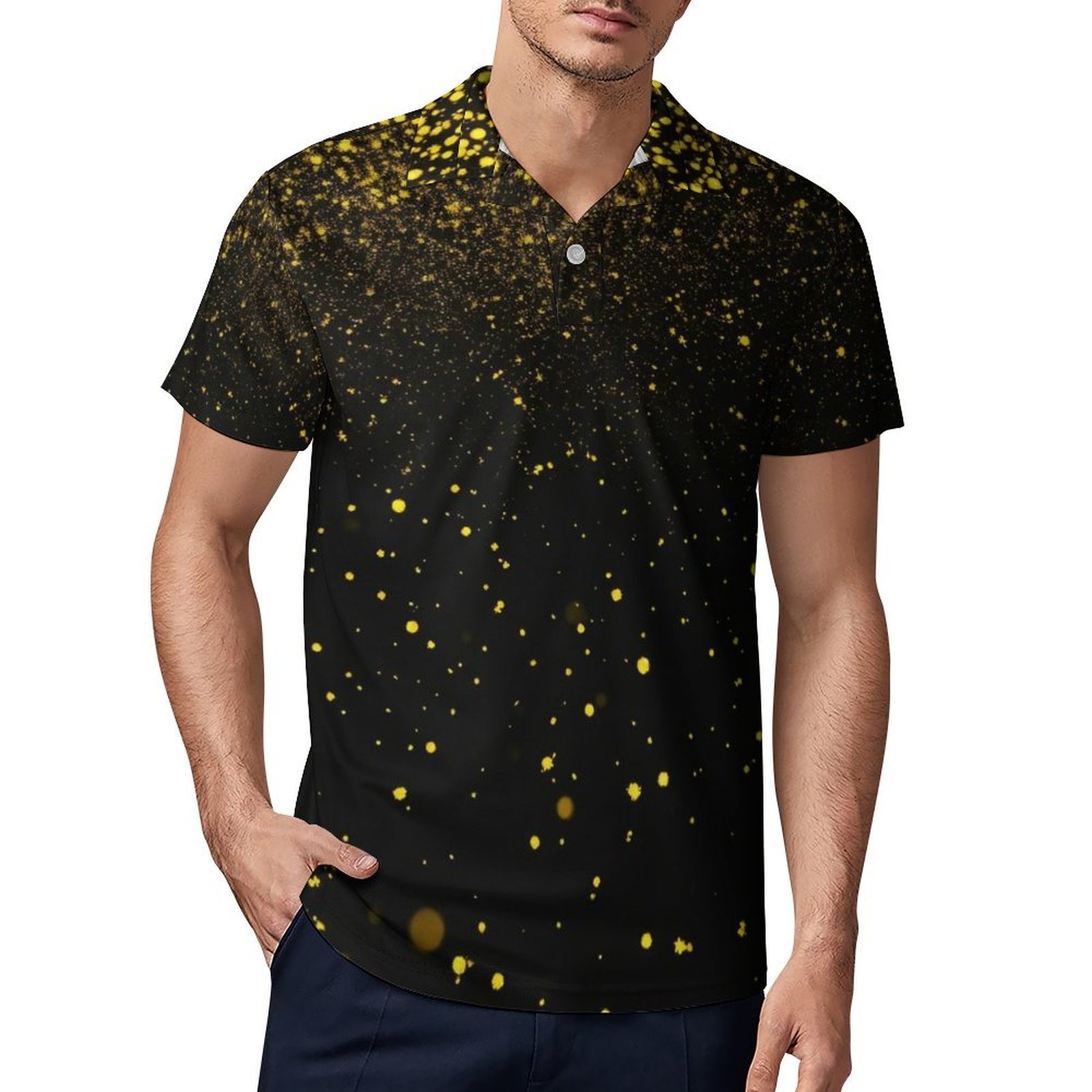 Spotted polo tshirt man