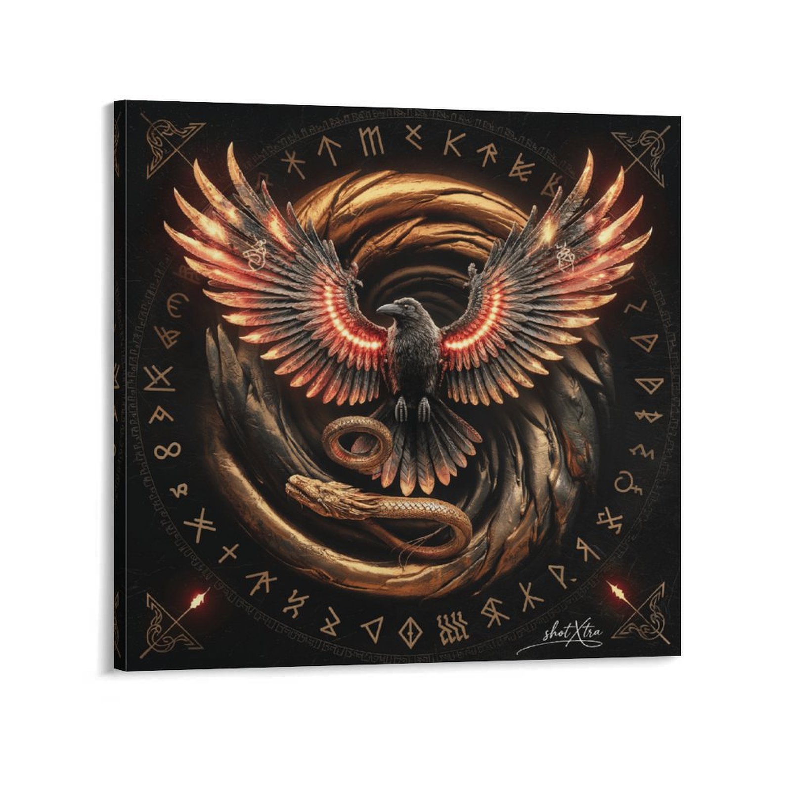 Hyperrealistic Viking Raven of Odin