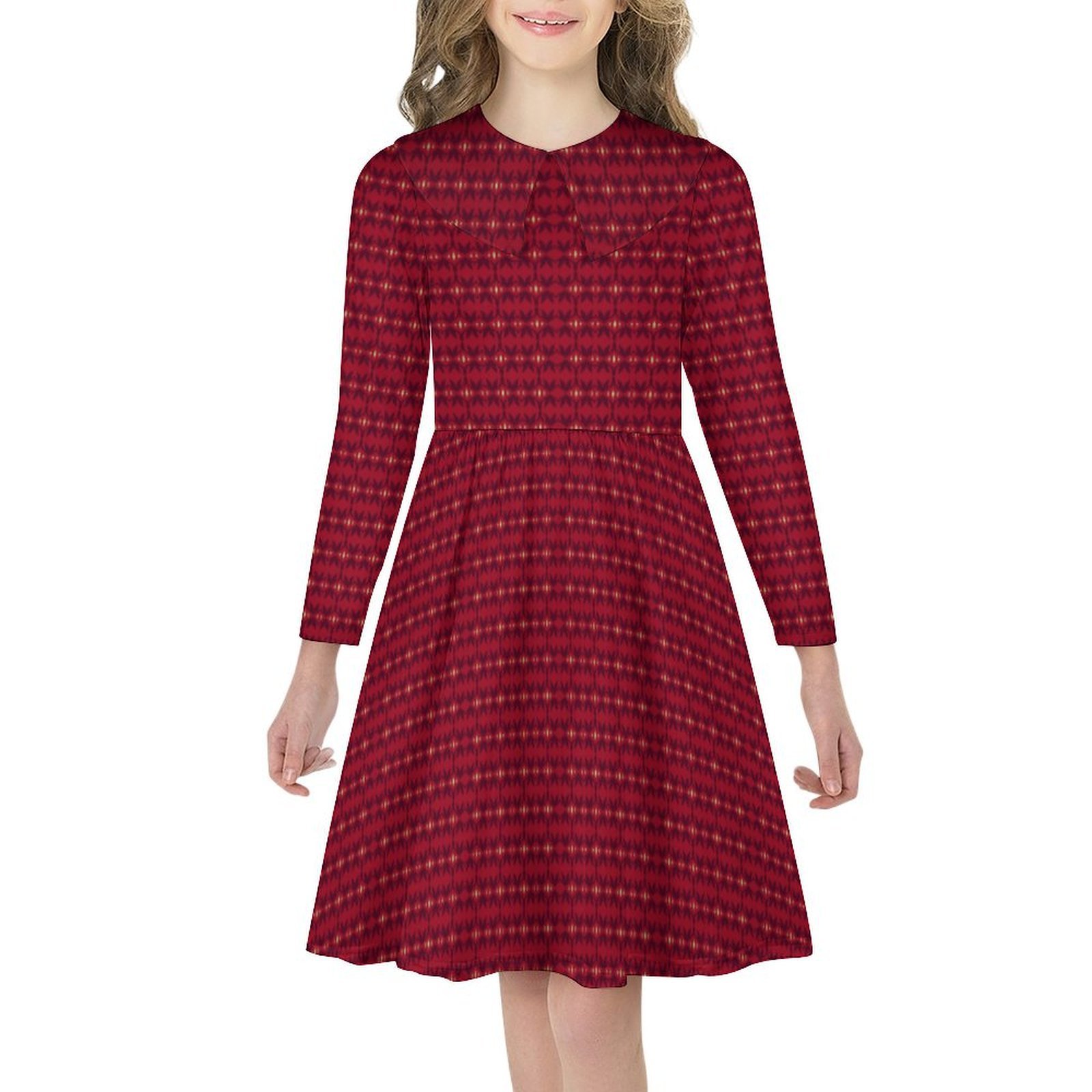 burgundy beige ornamental