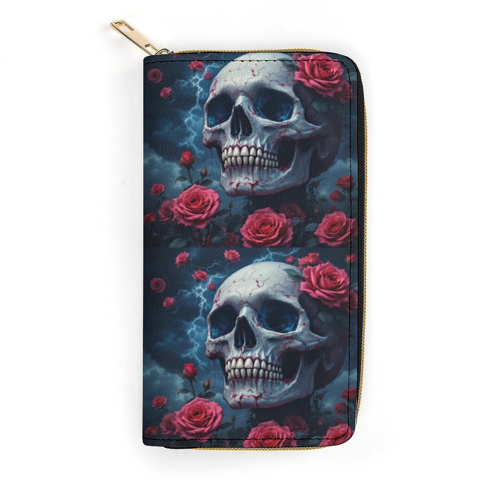 Skull & Roses-Leather wallet