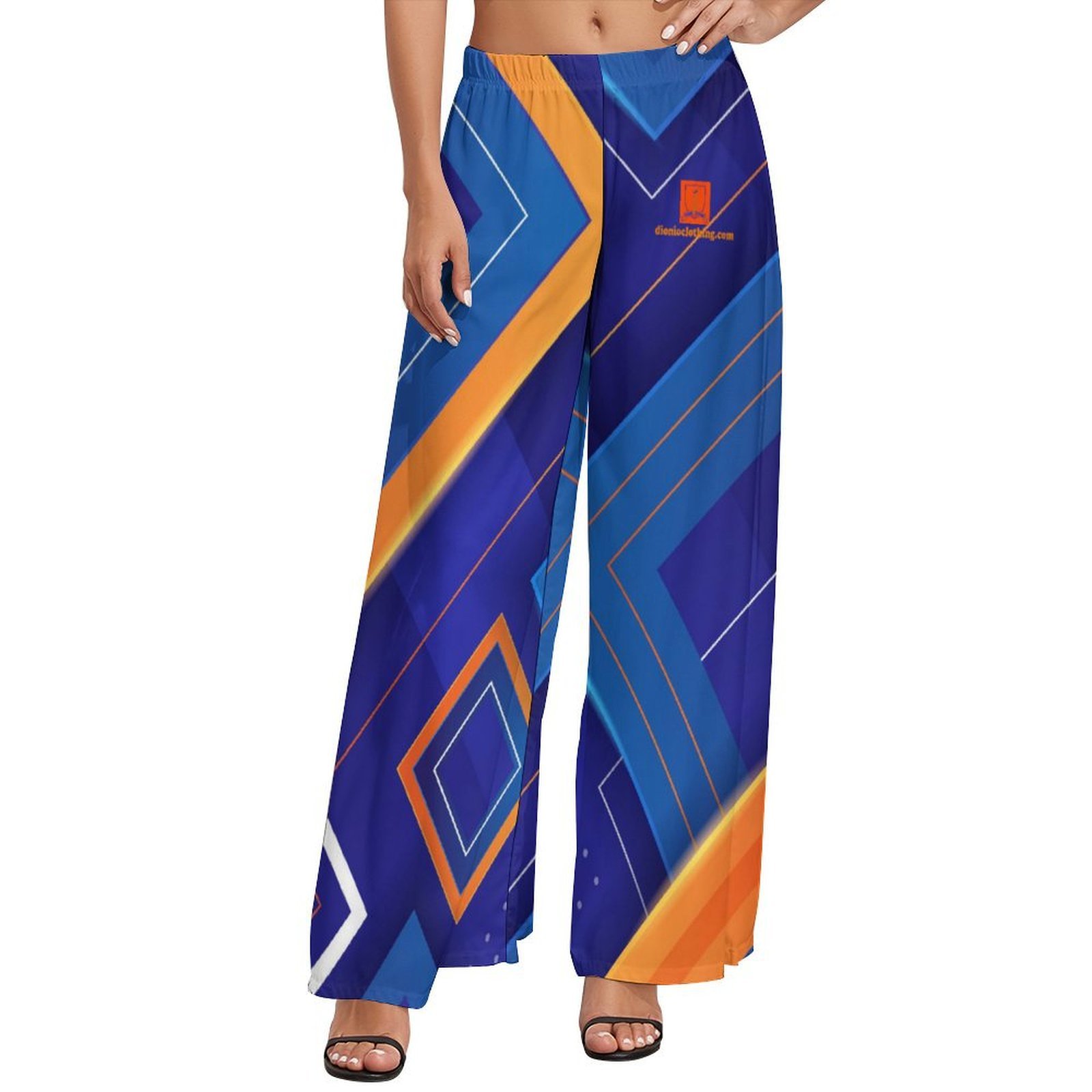DIONIO Clothing - Ladies' Blue, Orange & Purple Zag Wide Leg Pants