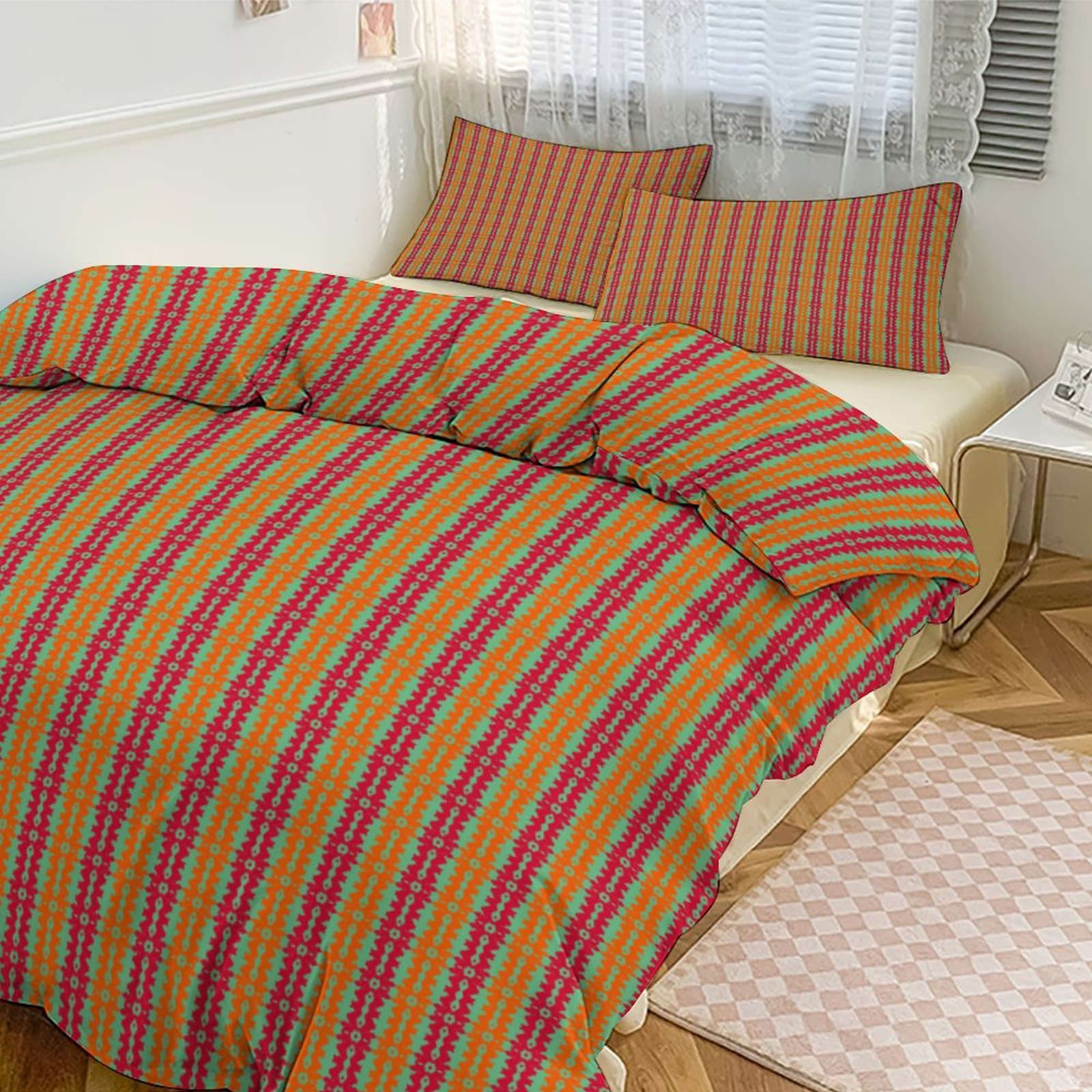 eclectic striped pink orange