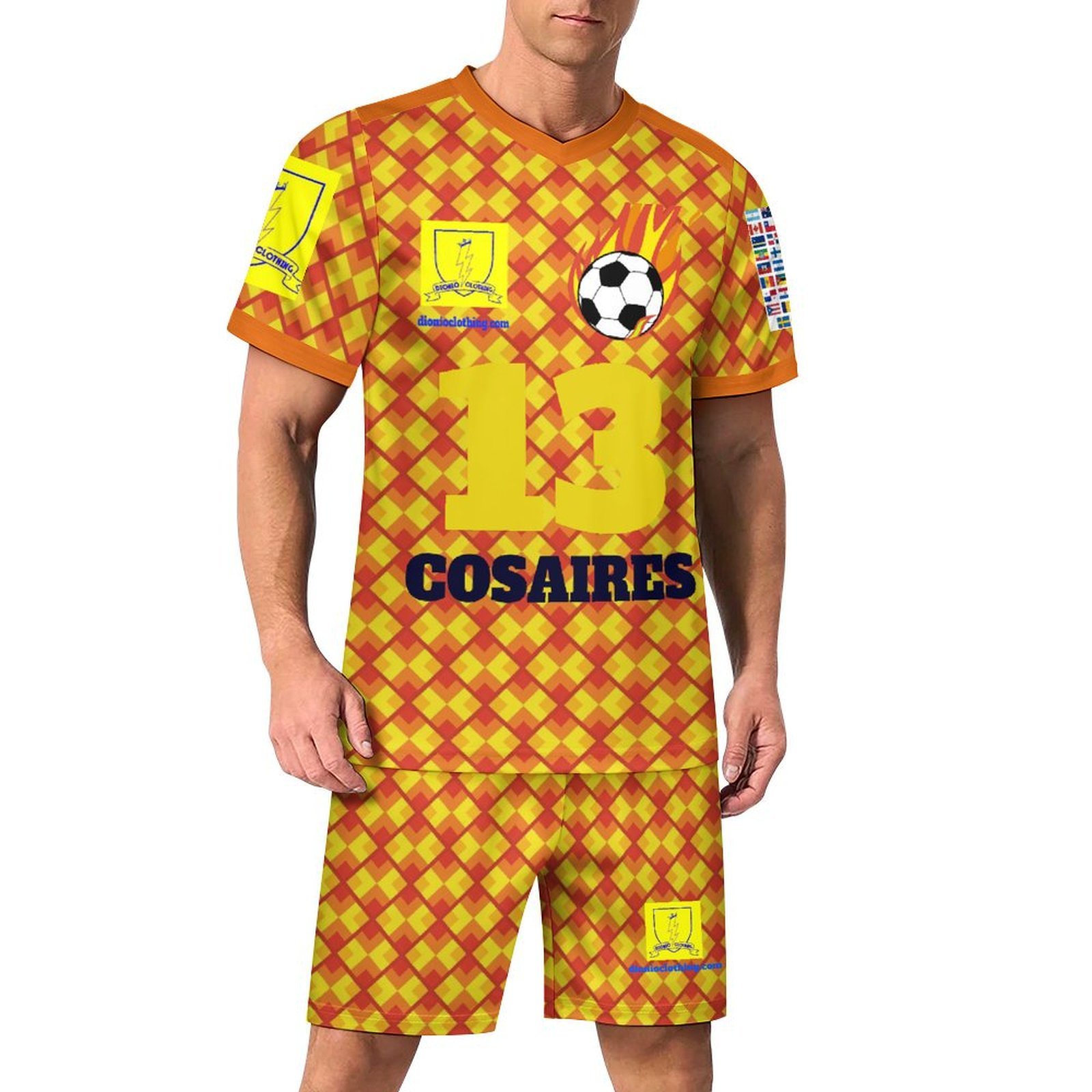 DIONIO Clothing - Cosaires (Orange) Soccer Jersey #13 Set
