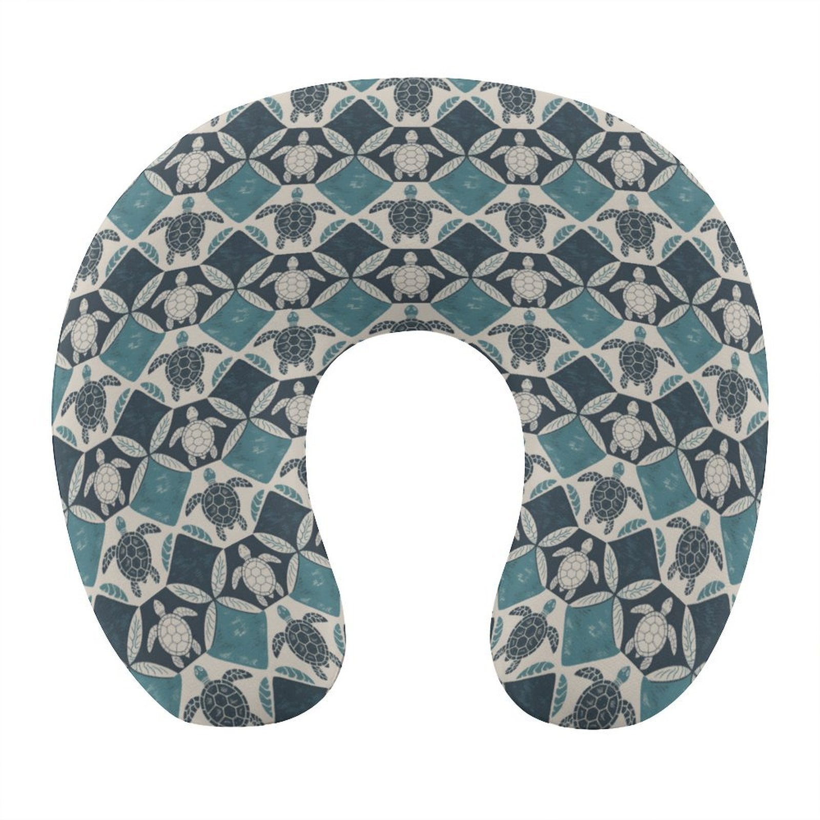 Coastal Turtle Memory Foam Travel Pillow – U-Shaped Neck Support