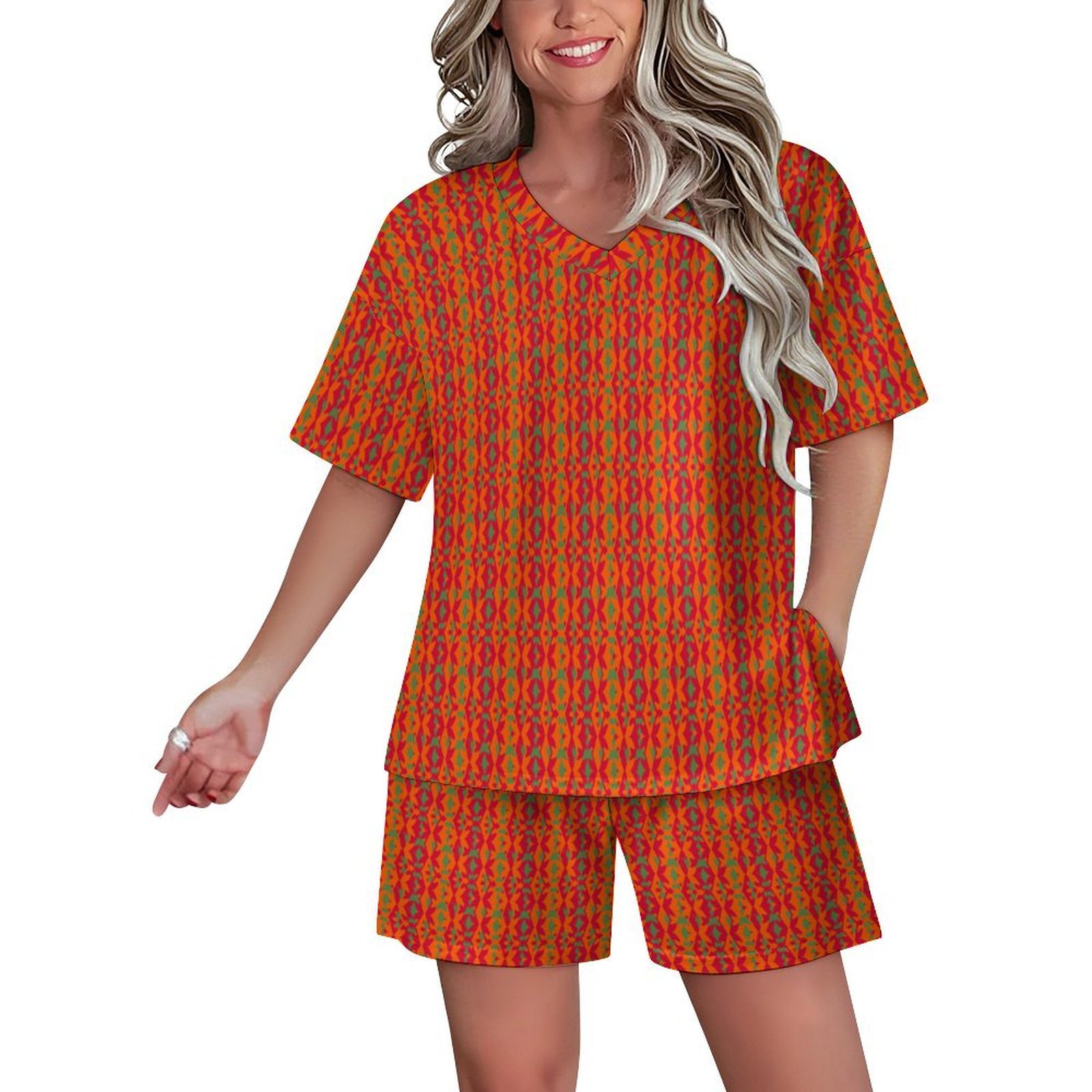 eclectic striped orange fuxia