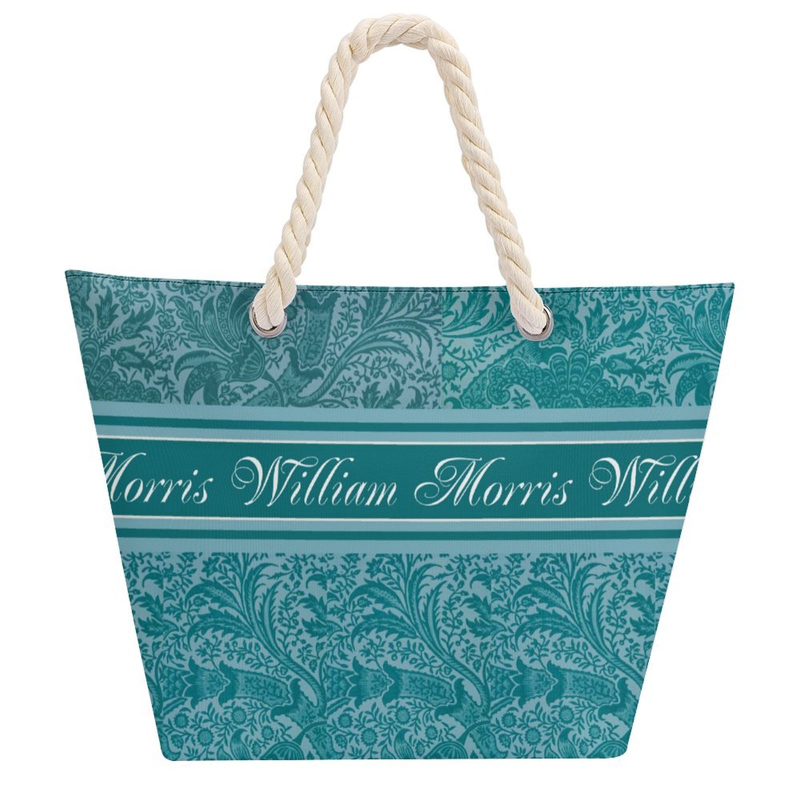 William Morris Ggreen Hemp rope tote bag