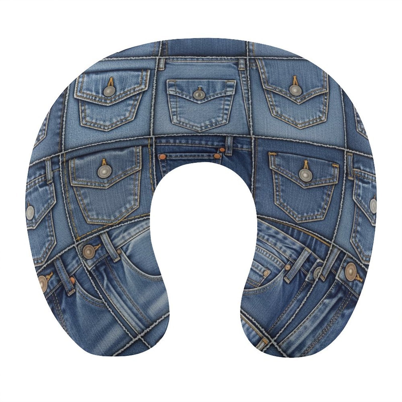 Funky Denim U-Shaped Travel Pillow