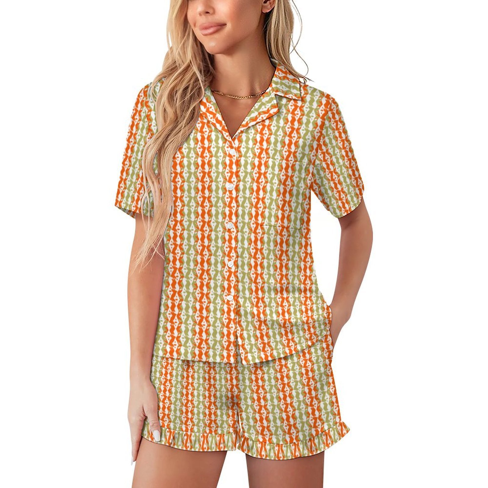 eclectic striped beige orange