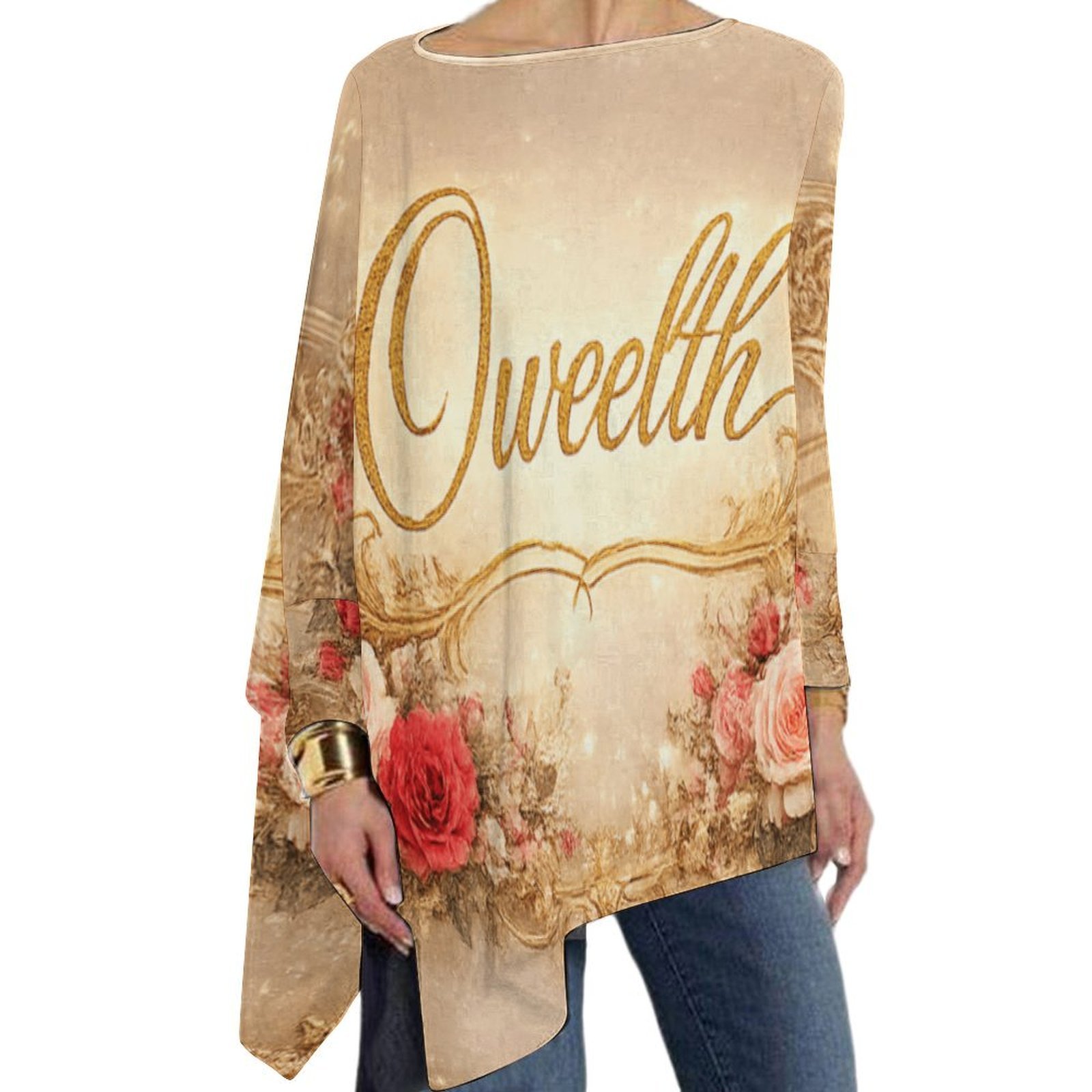 Oweelth Women’s Asymmetric Hem Long Sleeve Top – Chic Modern Statement Blouse