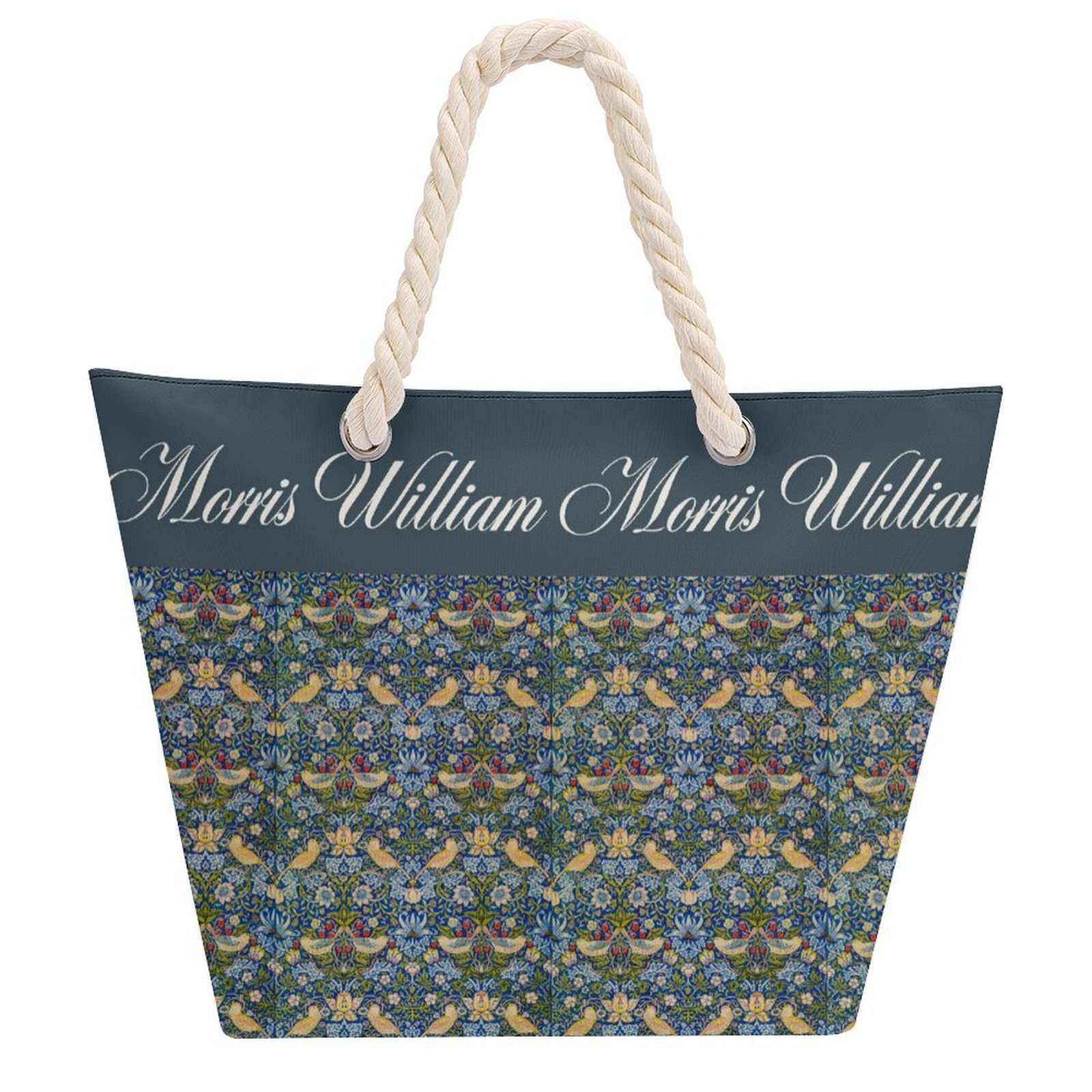 Strawberry Thieves Hemp rope tote bag