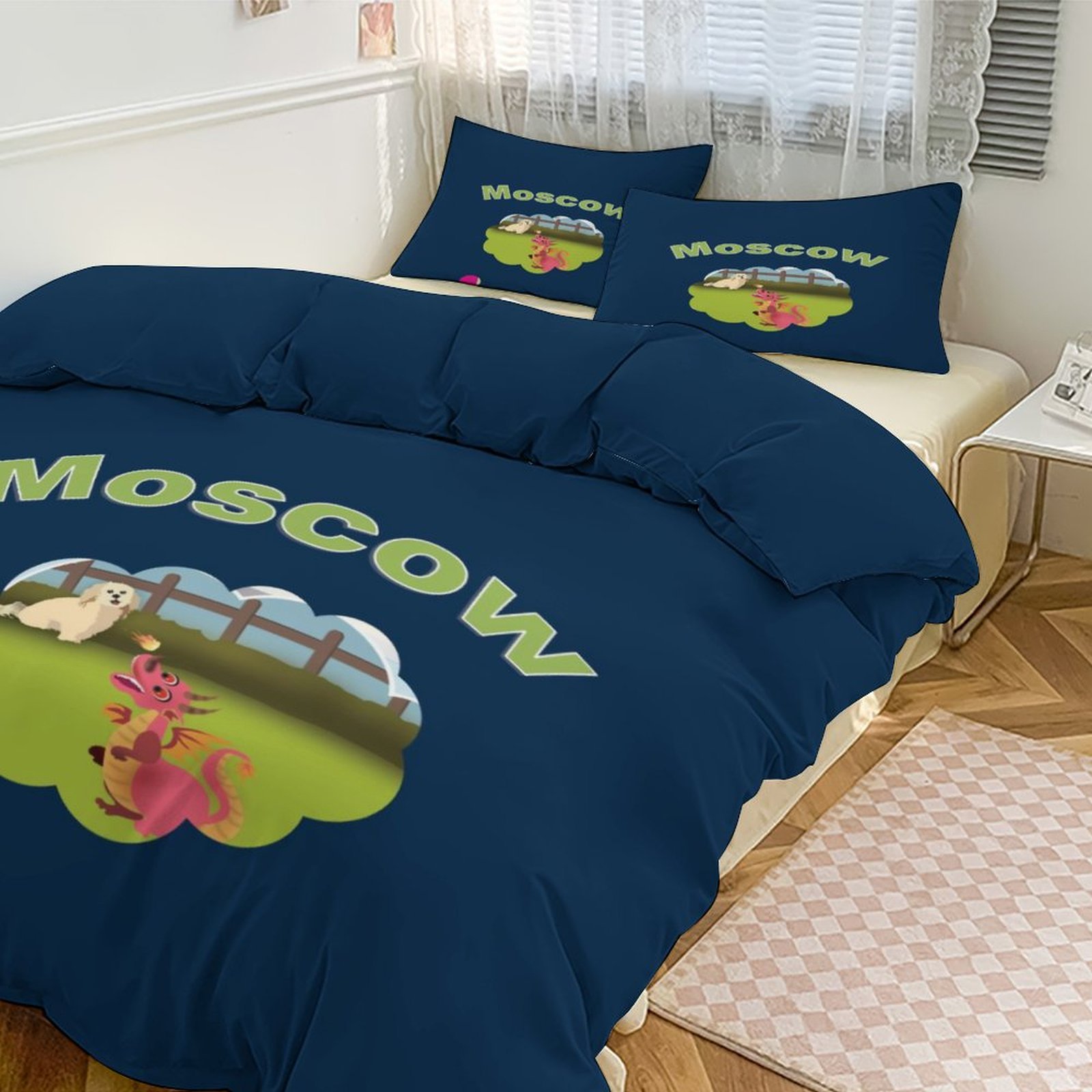 3-Piece Bedding Set (1 Duvet Cover + 2 Pillow Shams)
