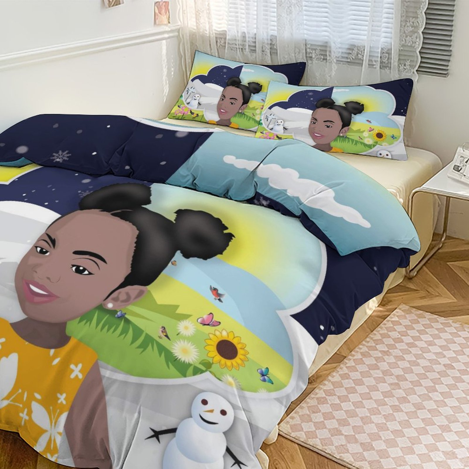 3-Piece Bedding Set (1 Duvet Cover + 2 Pillow Shams)