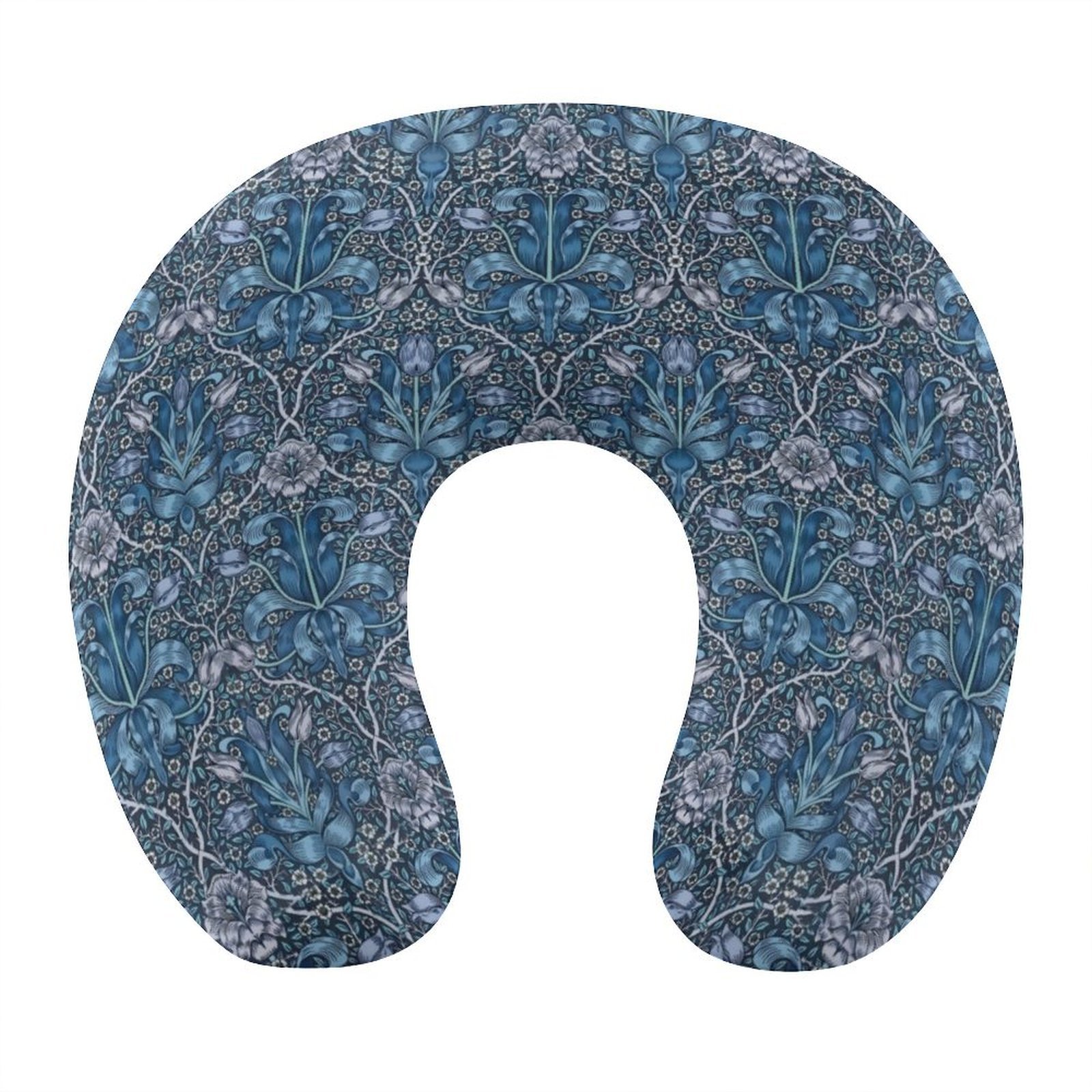 William Morris Blue Floral Neck Pillow