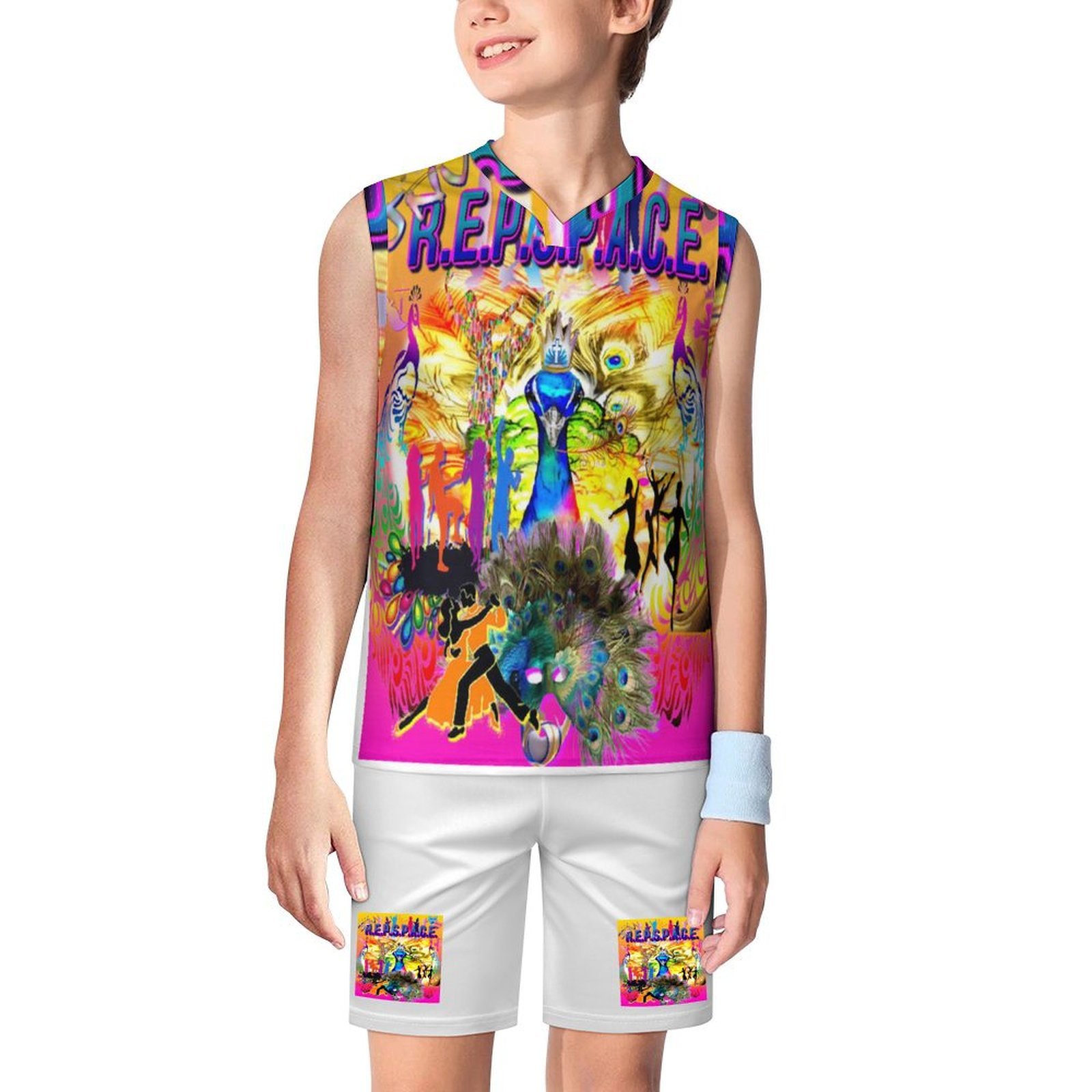 JNV REPSPACE BASKETBALL JERSEY GIRLS PINK AND ORANGE