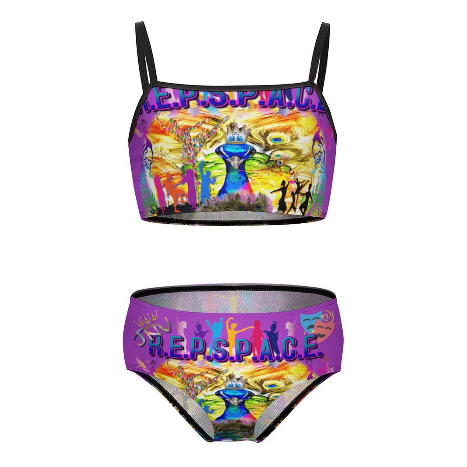 JNV REPSPACE TWO PIECE BATHING SUIT PURPLE