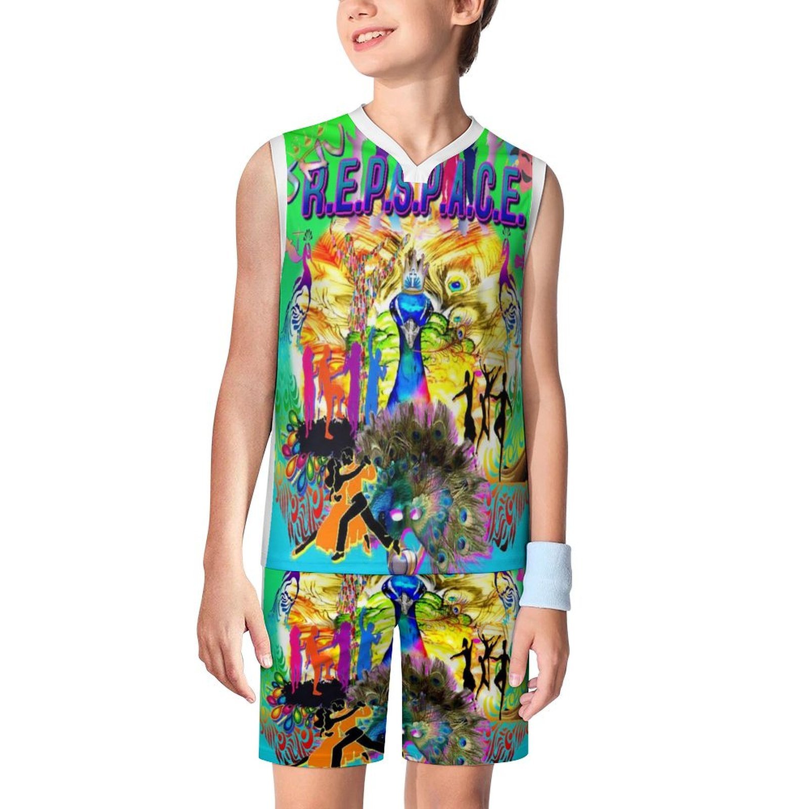JNV REPSPACE BASKETBALL JERSEY GREEN TOP AND BOTTOM